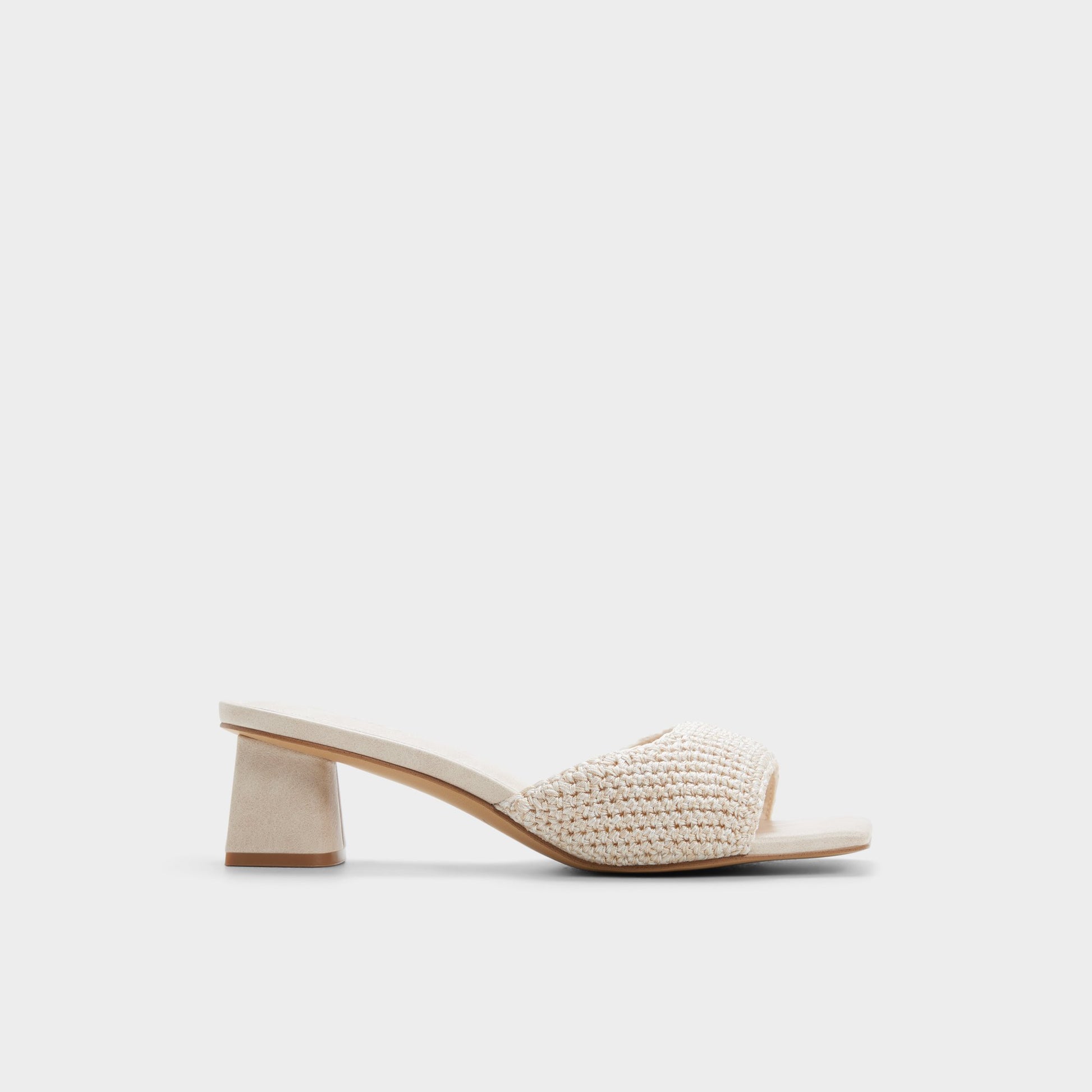 Main View of Beige Aneka Heeled mule for Womens