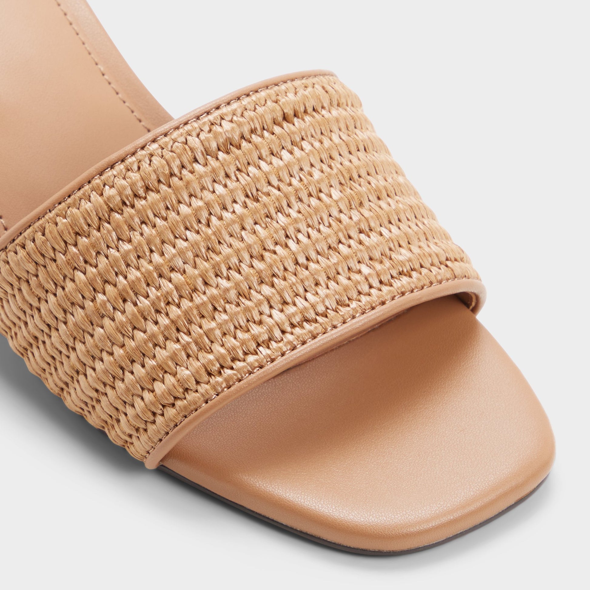 Close-up of the Brown Claudina Heeled mule