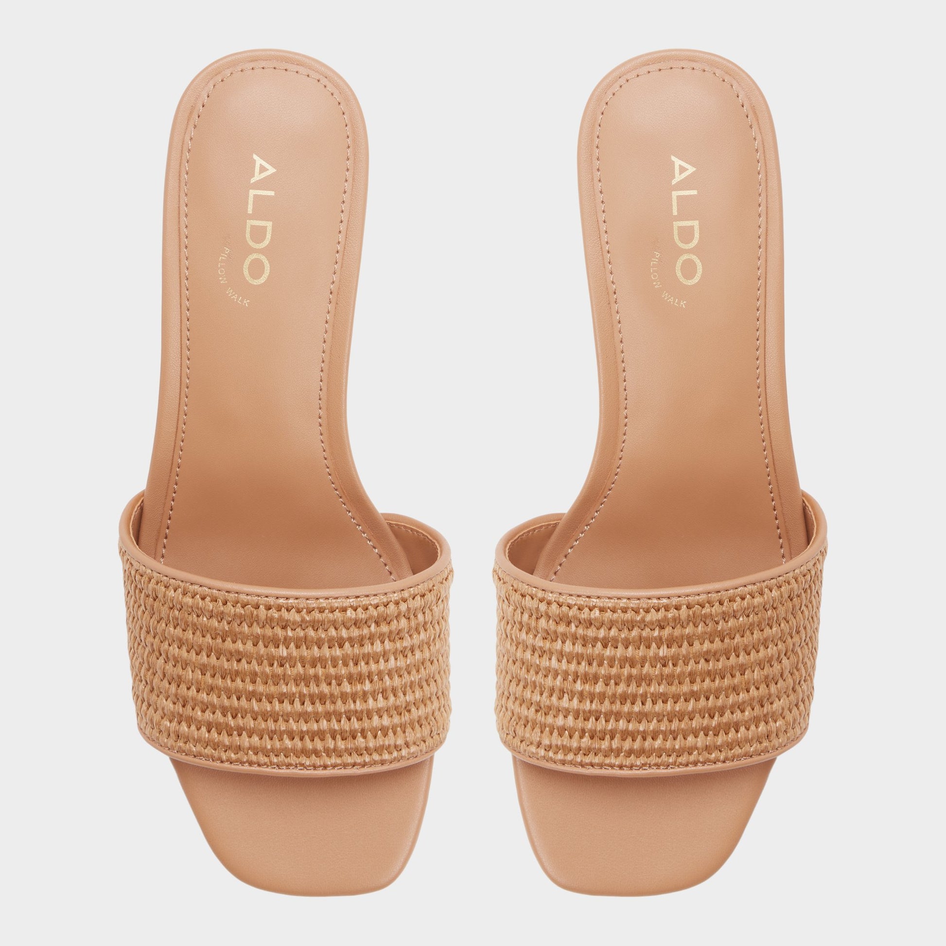 Top-down view of the Brown Claudina Heeled mule