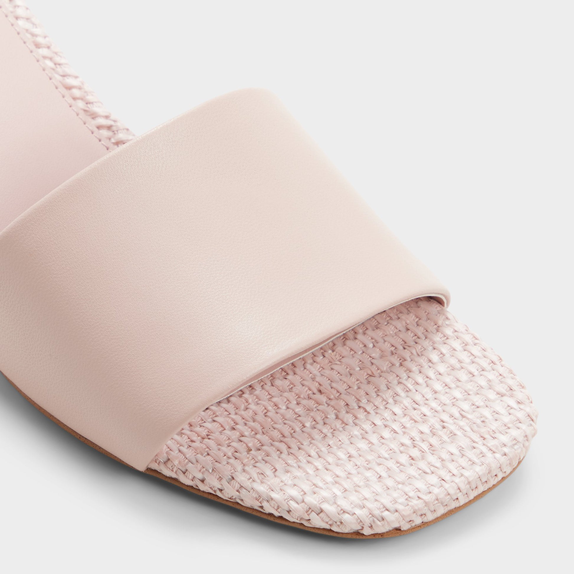 Close-up of the Other pink Claudina Heeled mule