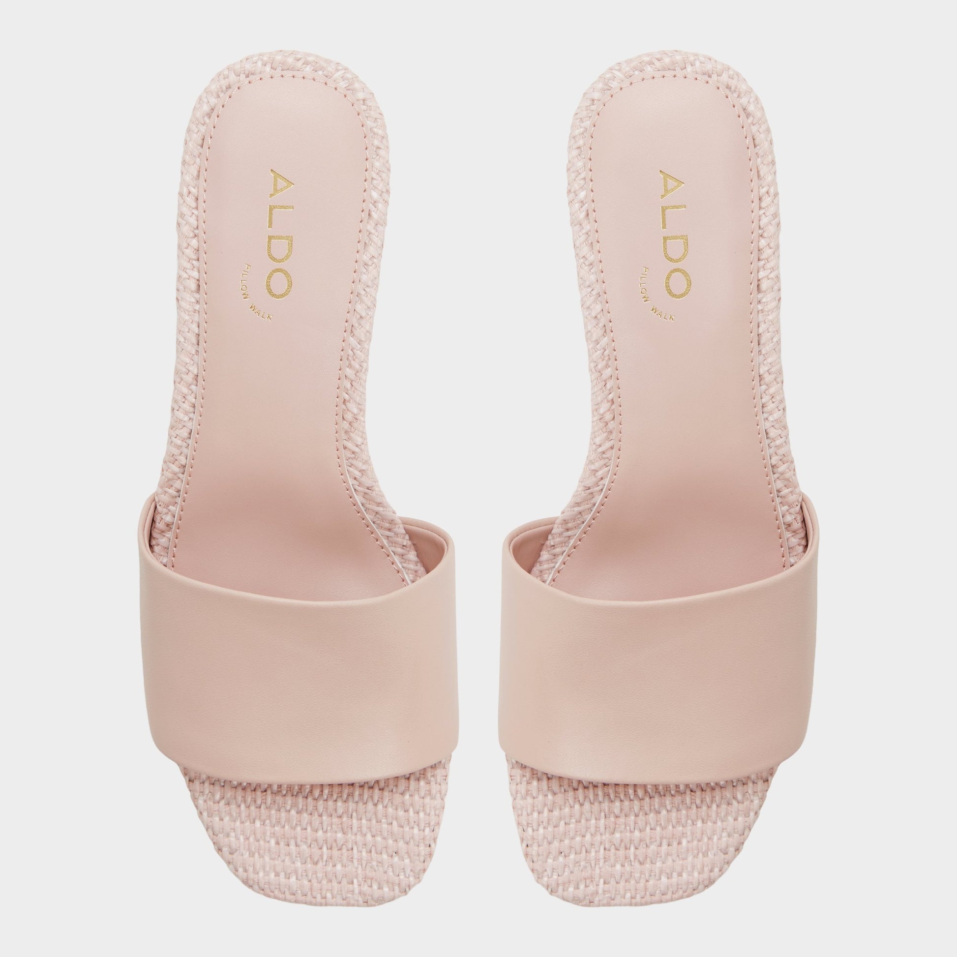 Top-down view of the Other pink Claudina Heeled mule