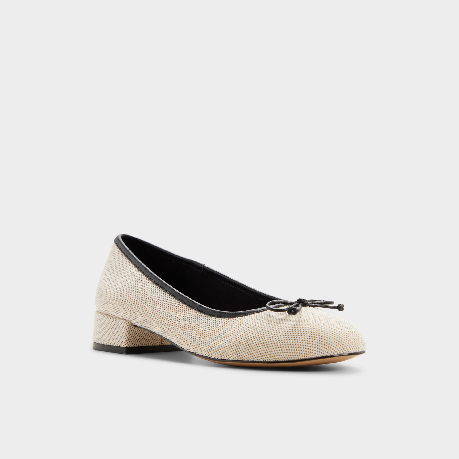 Three-quarter angle of Natural Aliette Ballerina's front side