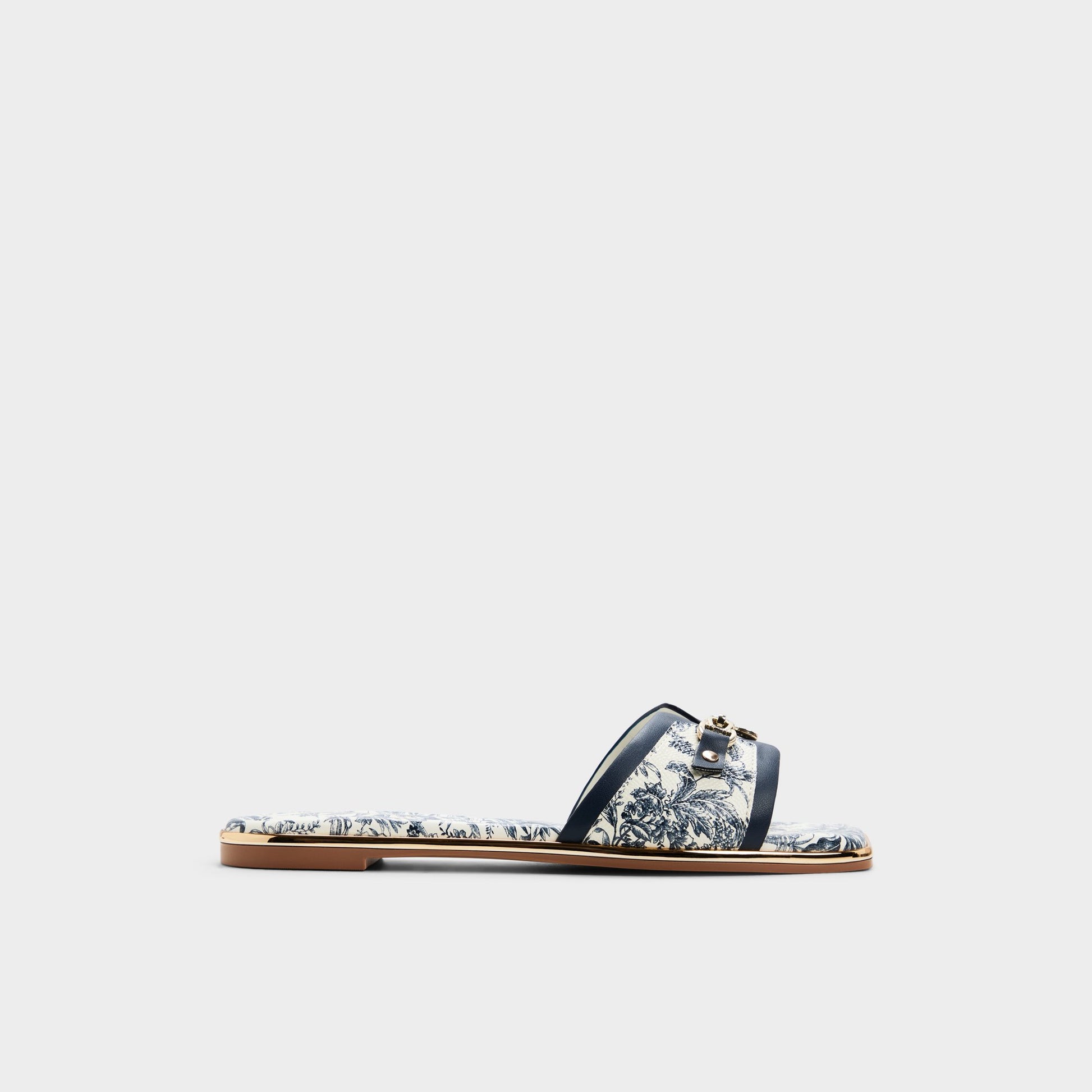 Main View of White/blue Alamassi Slide sandal for Womens