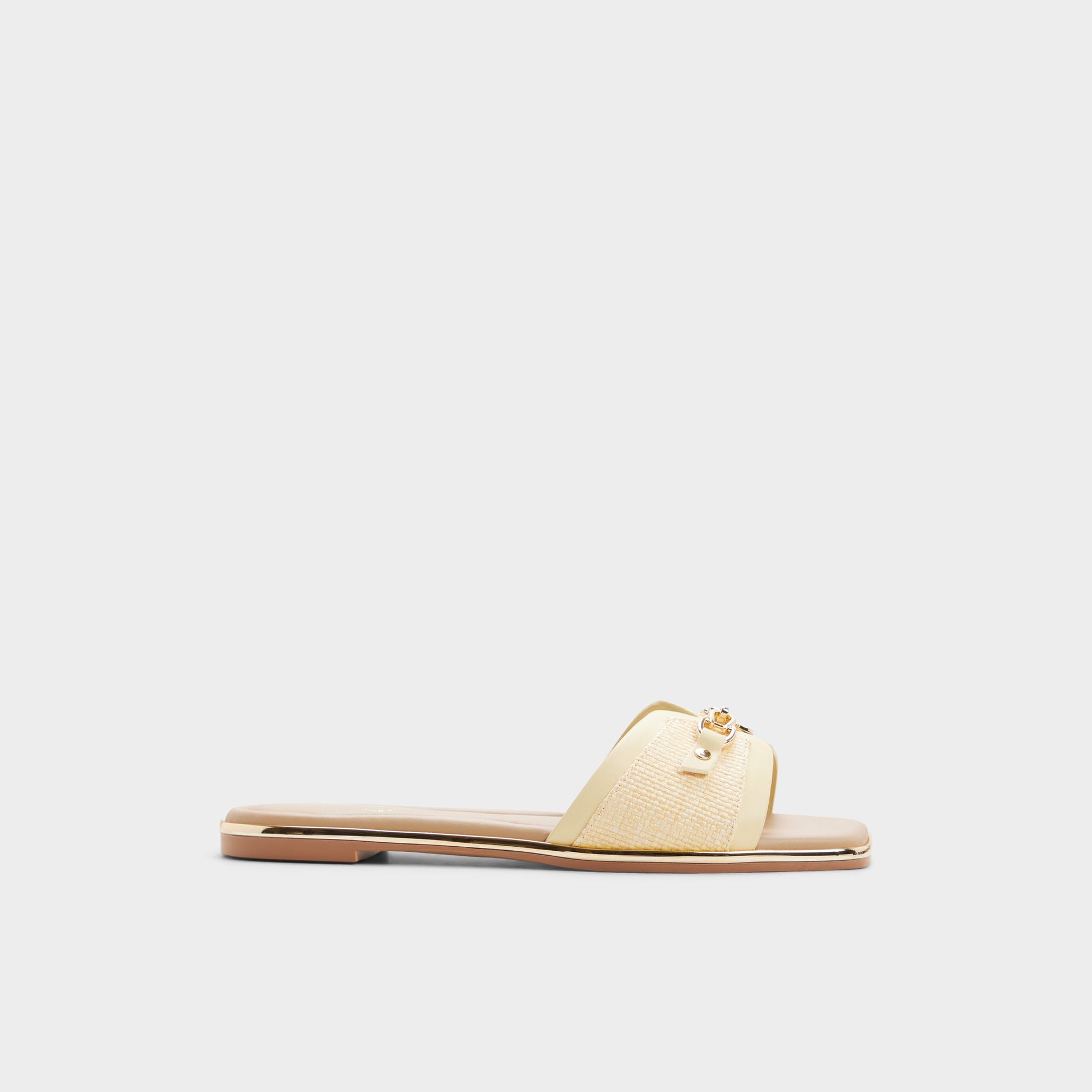 Main View of Light yellow Alamassi Slide sandal for Womens