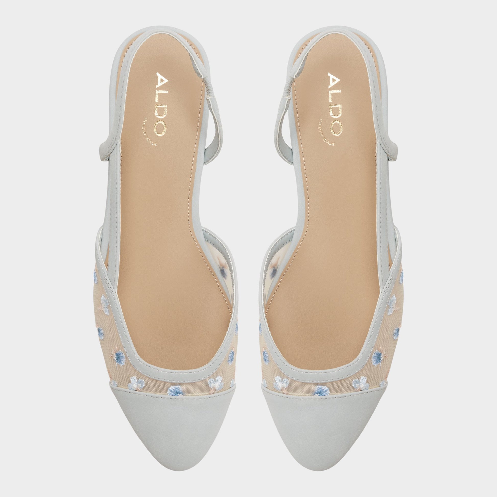 Top-down view of the Tan Clementinne Slingback high heel