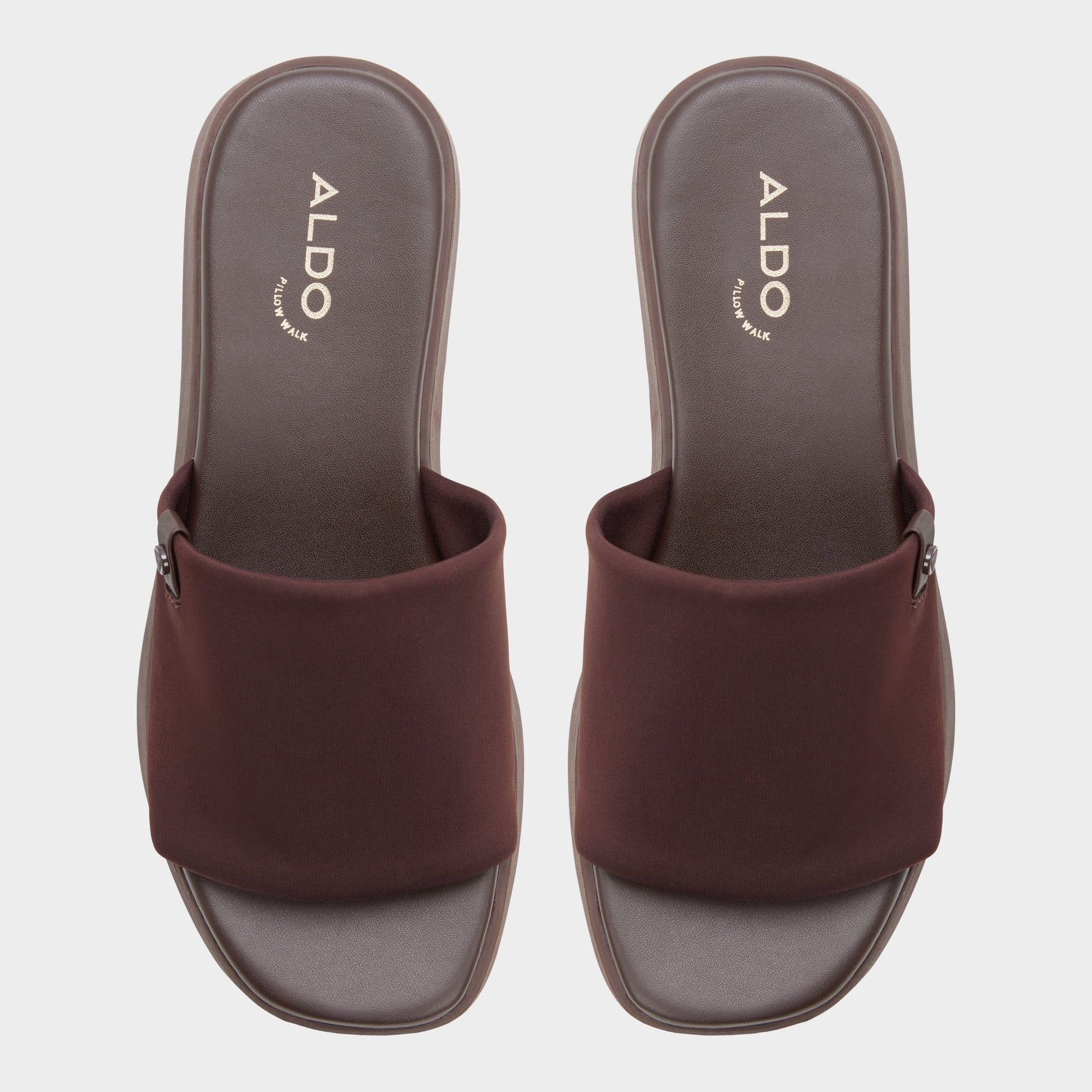 Top-down view of the Dark brown Yassu Wedge sandal
