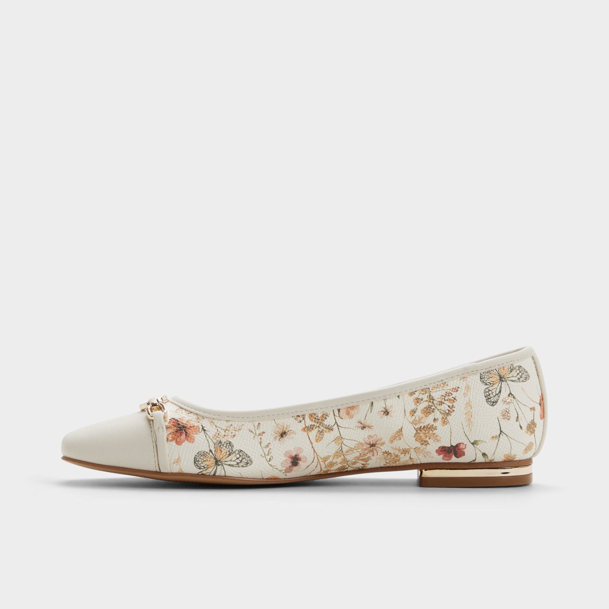 Vue latérale de Blanc combo Krishelle Ballerine