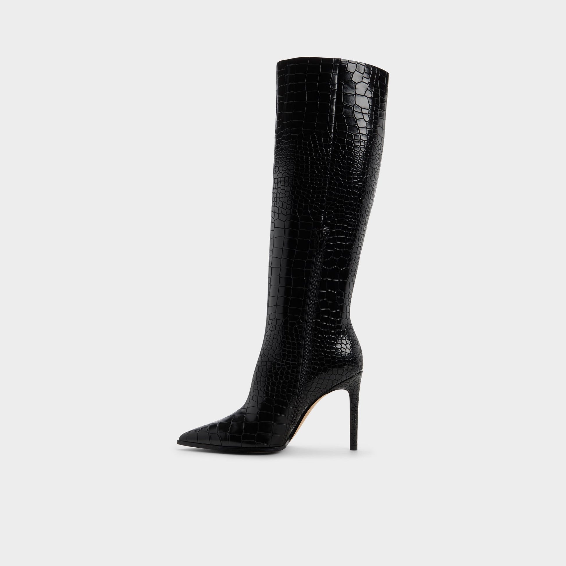 Side view of Black Alabrenda Knee-high boot