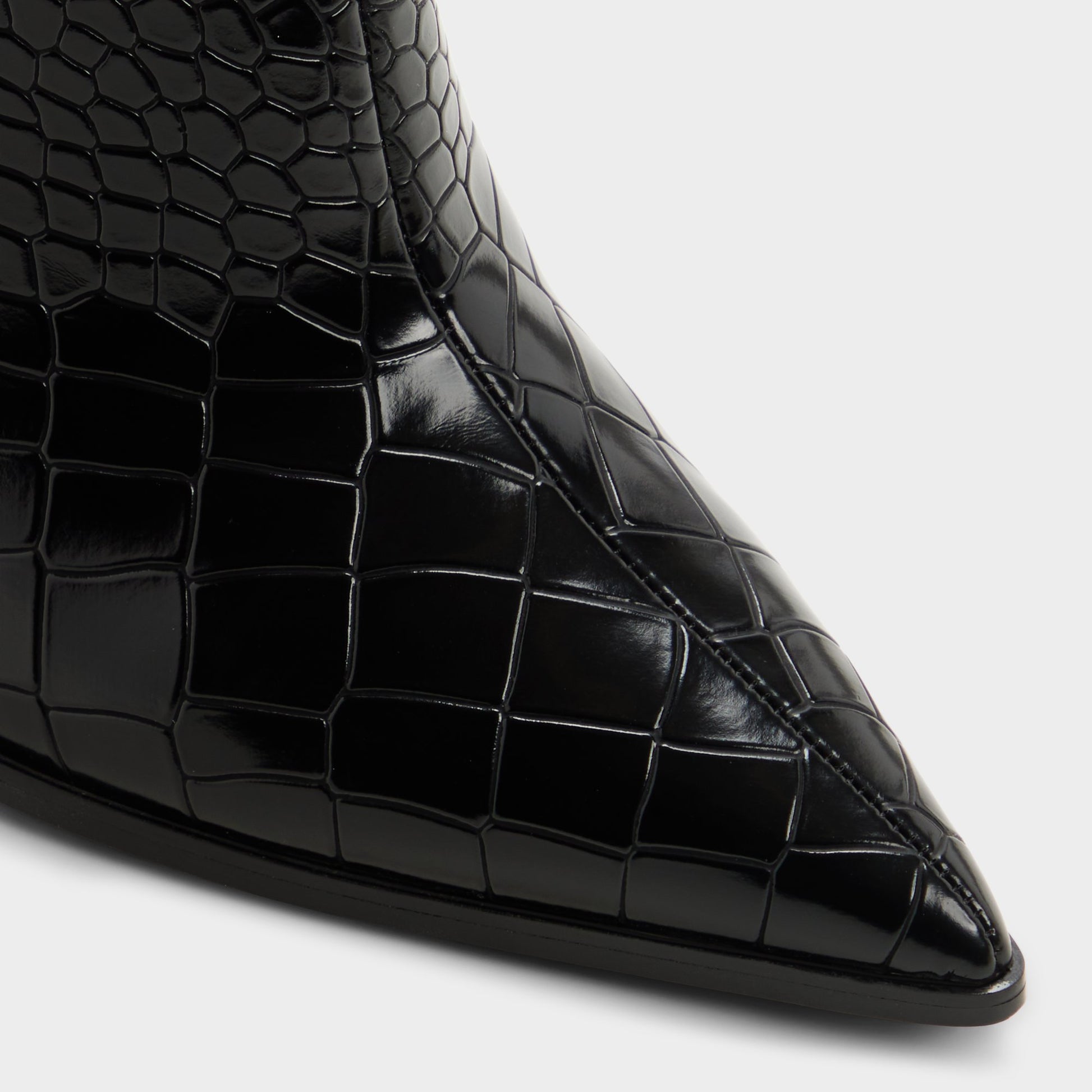 Close-up of the Black Alabrenda Knee-high boot