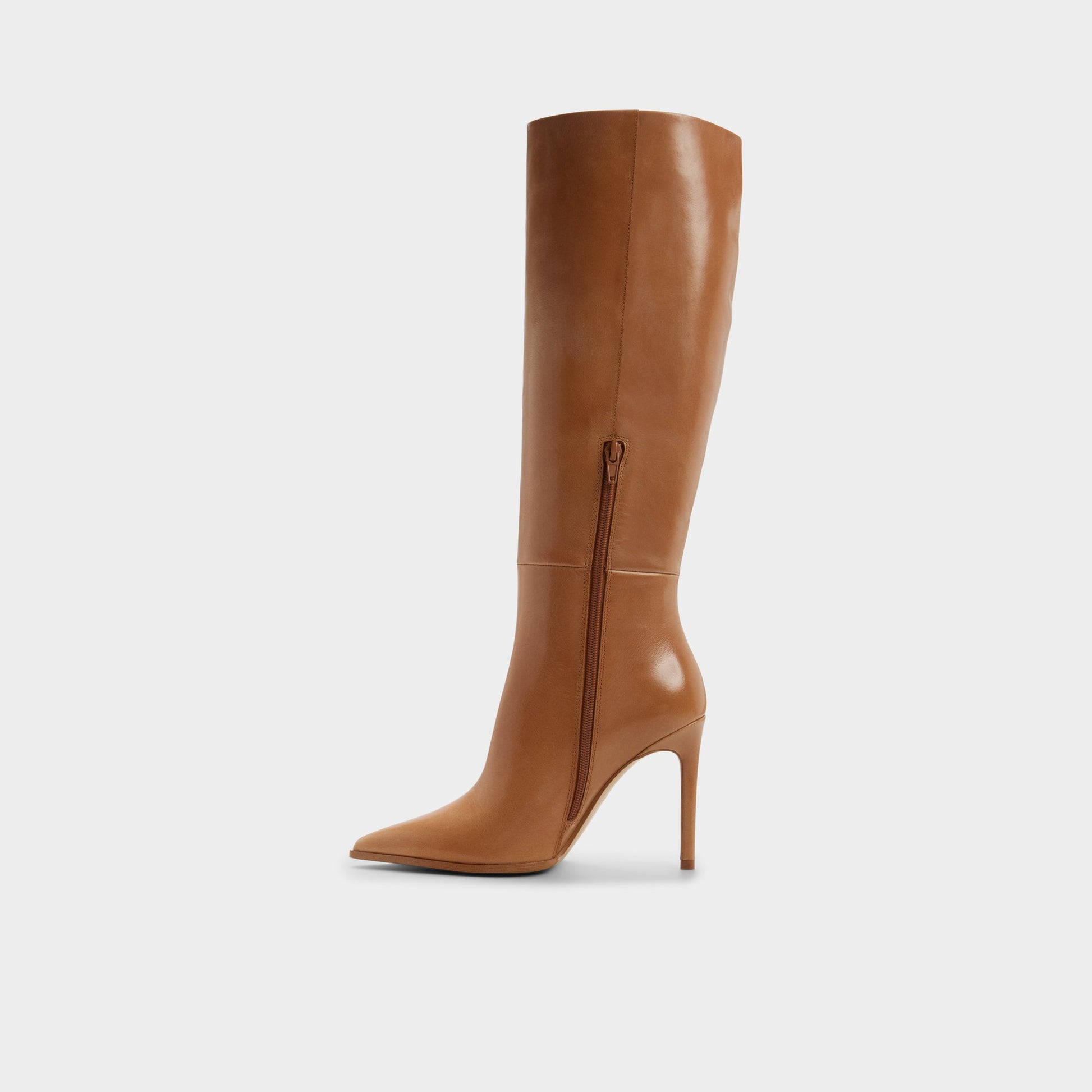 Side view of Tan Alabrenda Knee-high boot
