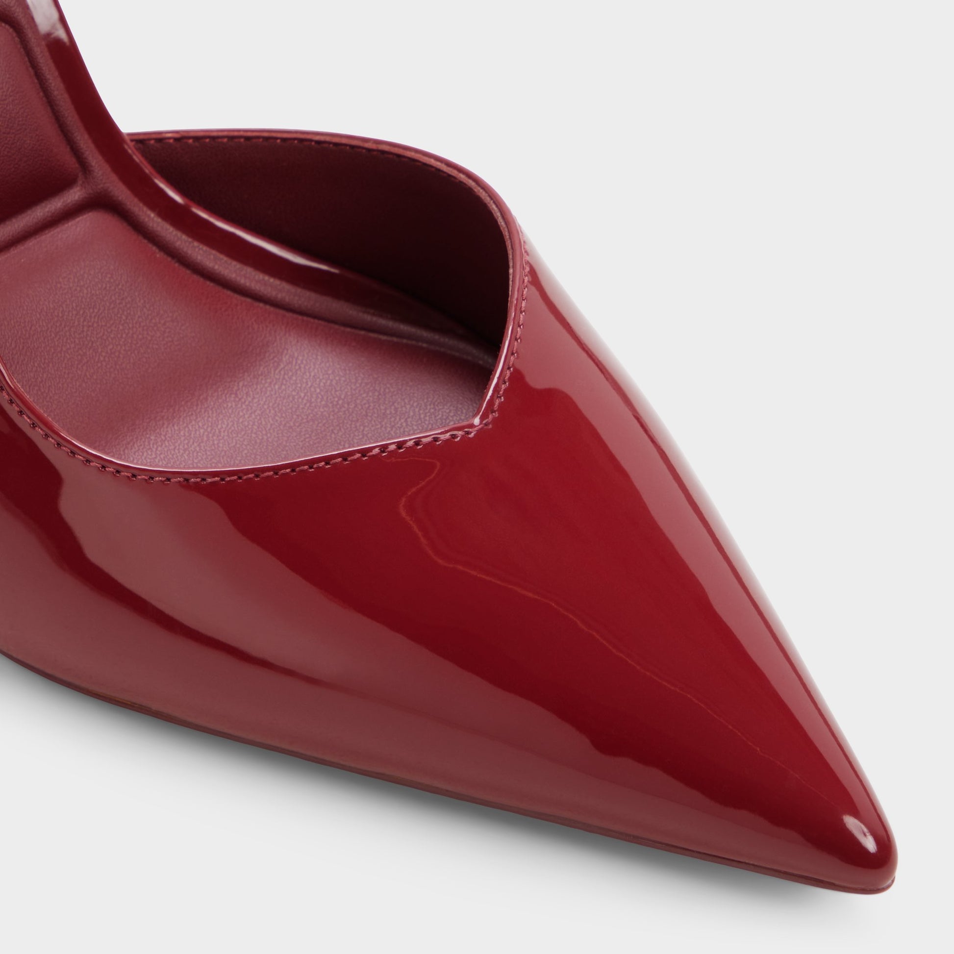 Close-up of the Medium red Amilie Sling back high heel