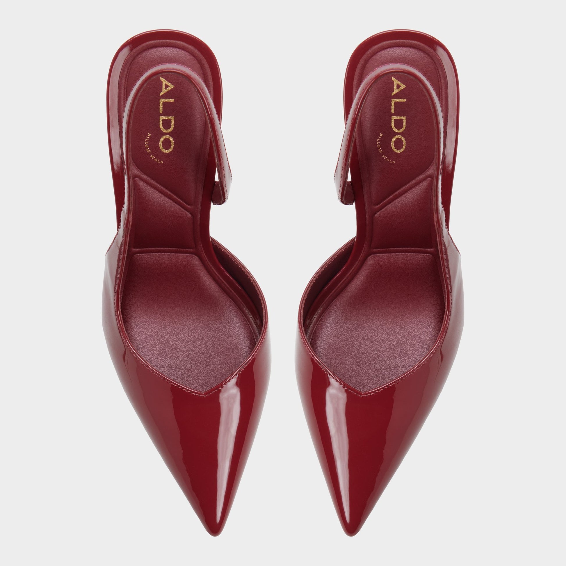 Top-down view of the Medium red Amilie Sling back high heel