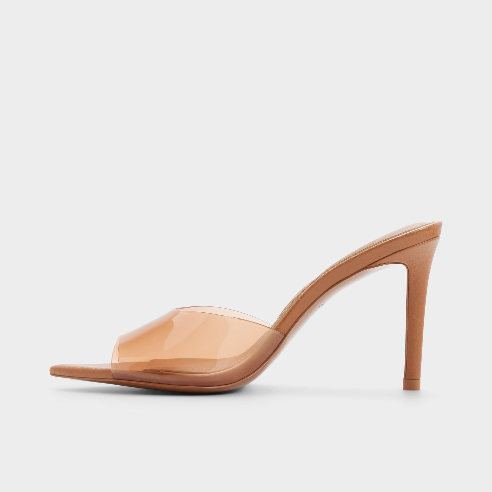 Side view of Medium brown Anitabrilden Heeled mule