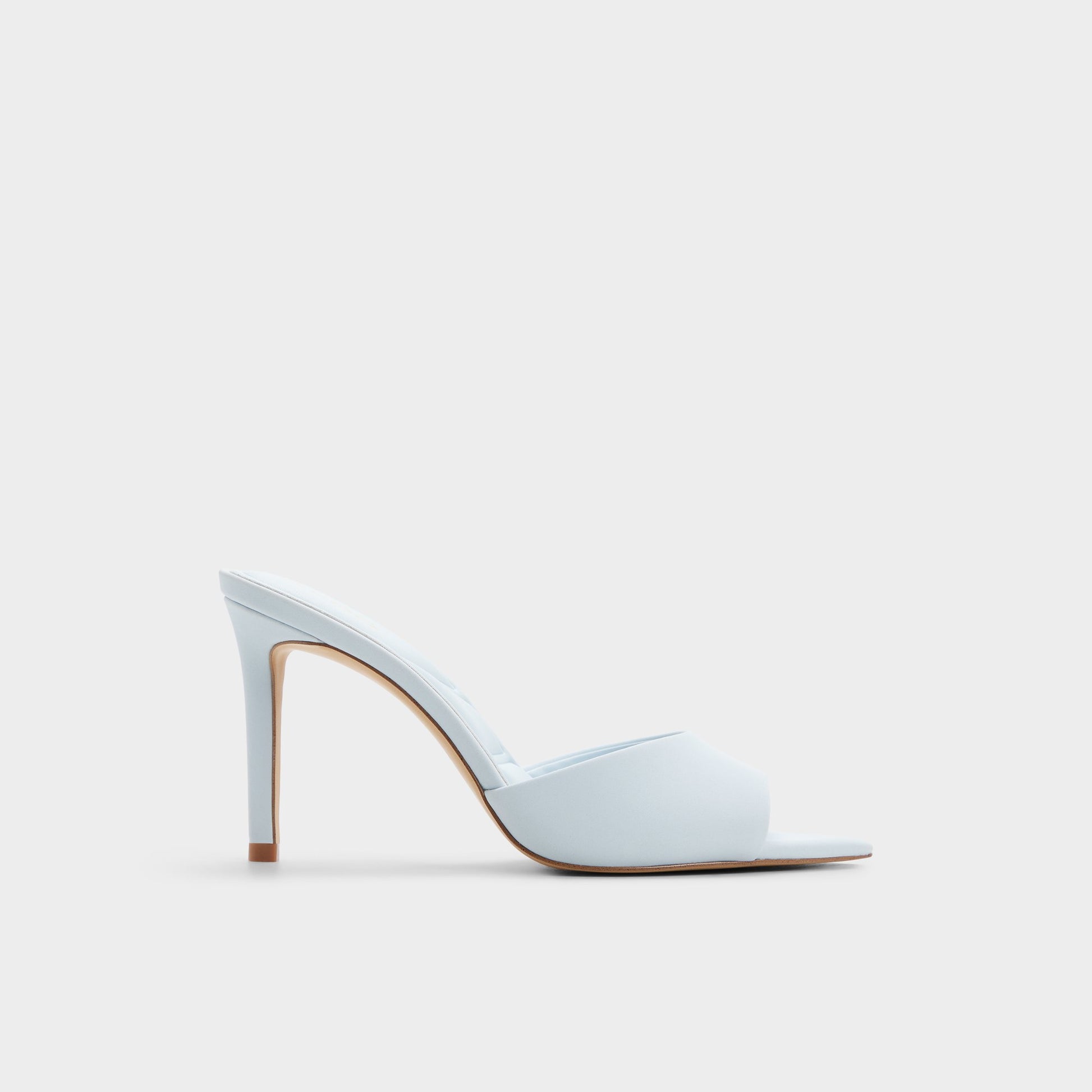 Main View of Pastel blue Anniebrilden Heeled mule for