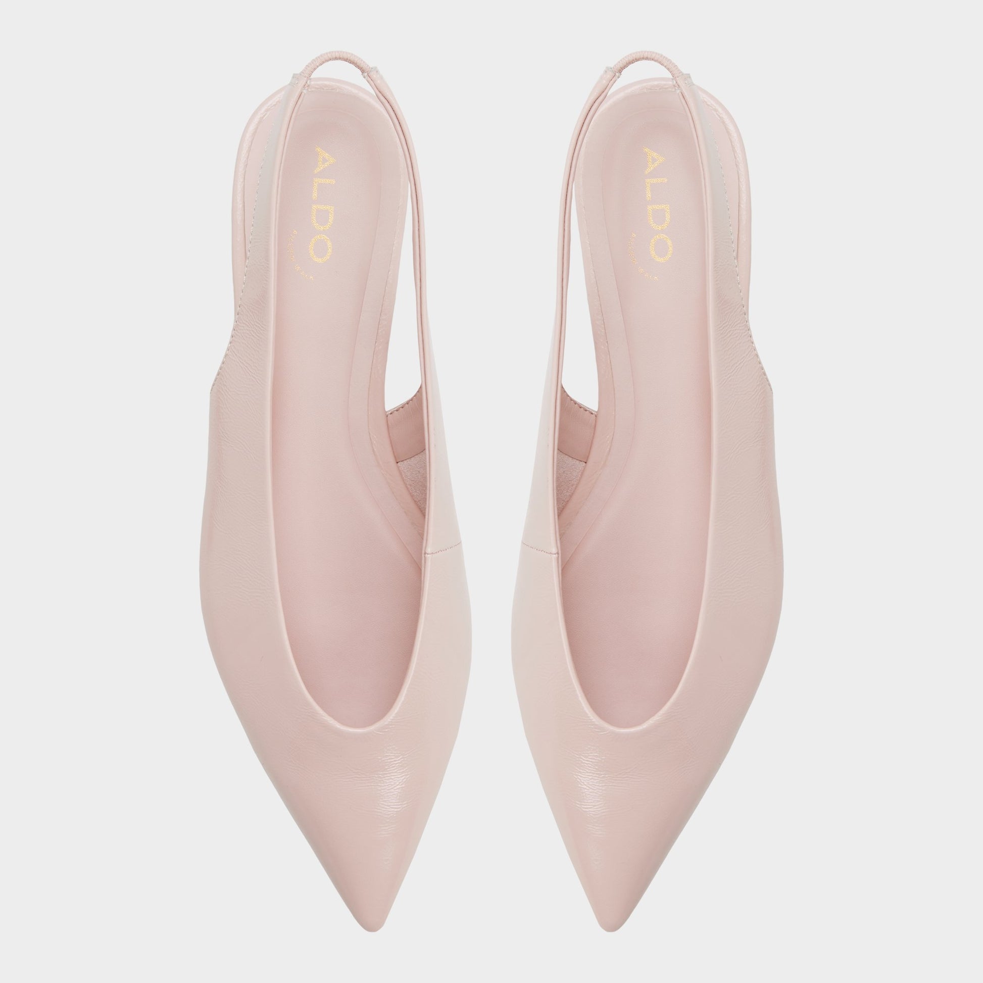 Top-down view of the Other pink Deniven Slingback ballerina