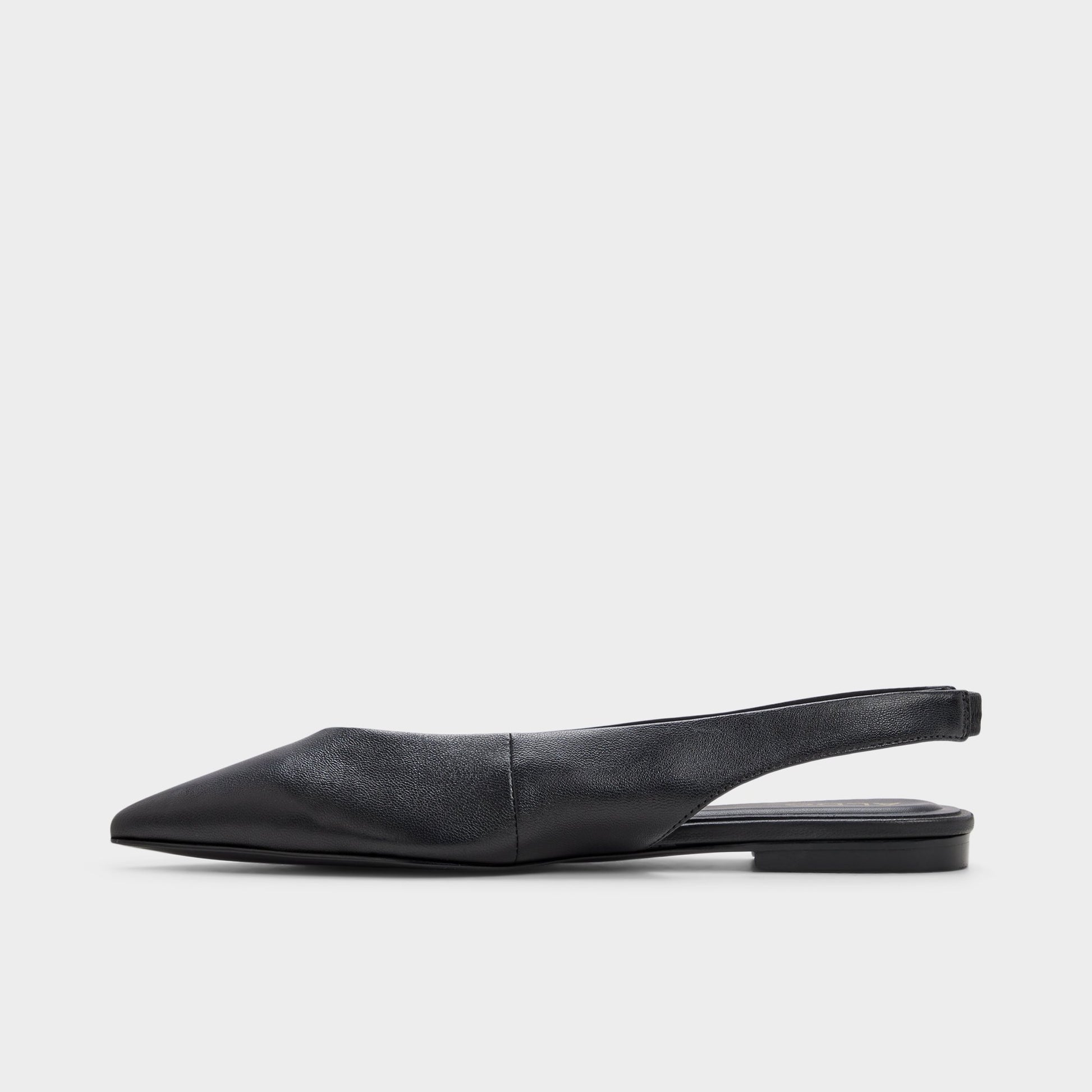 Side view of Black Deniven Slingback ballerina
