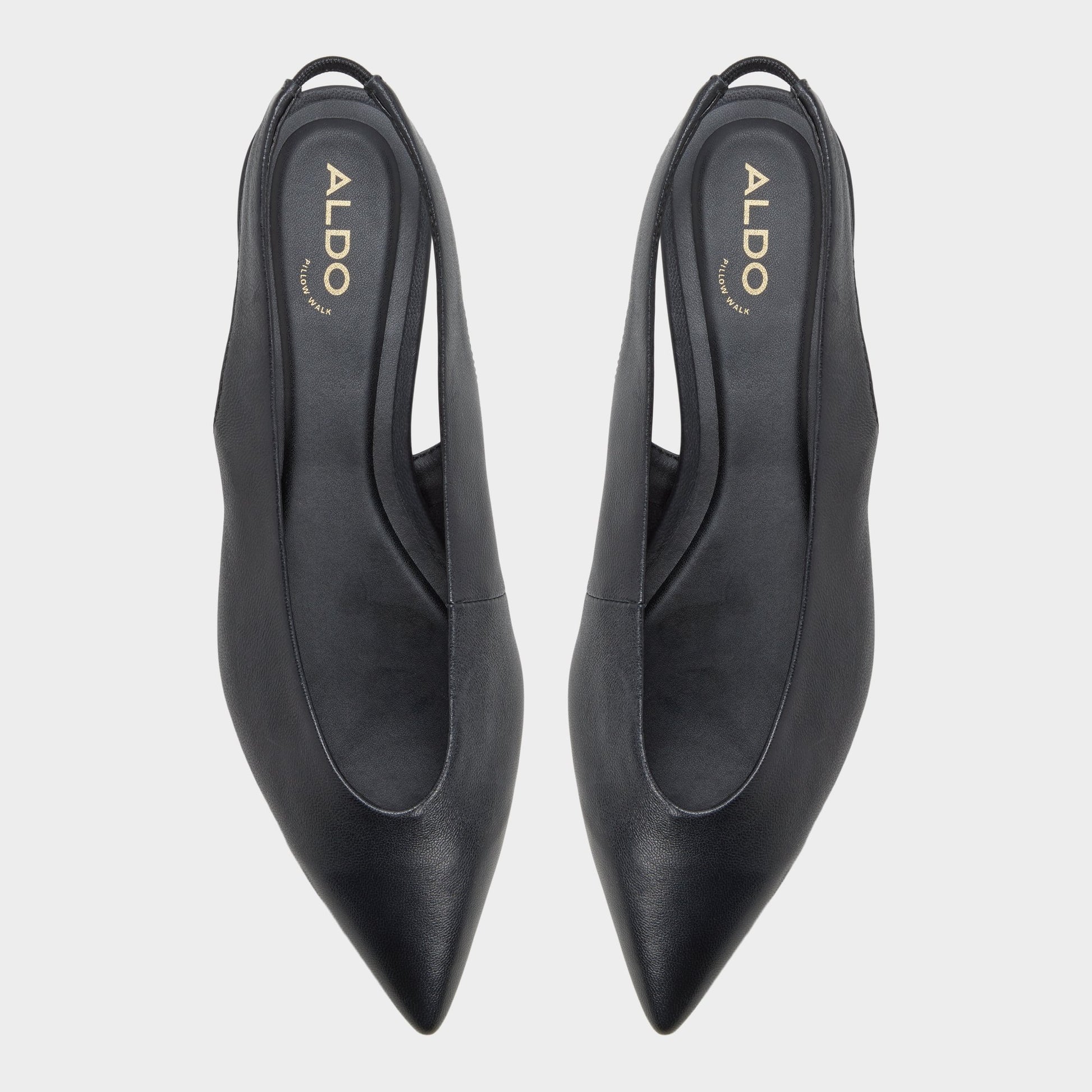 Top-down view of the Black Deniven Slingback ballerina