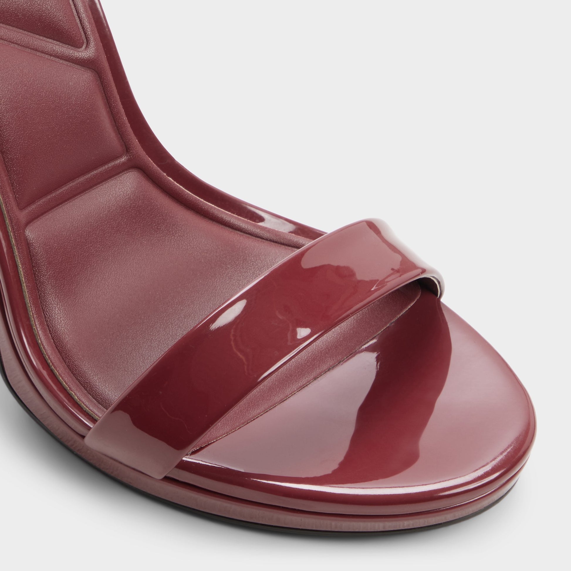 Close-up of the Medium red Katelina Strappy heeled sandal