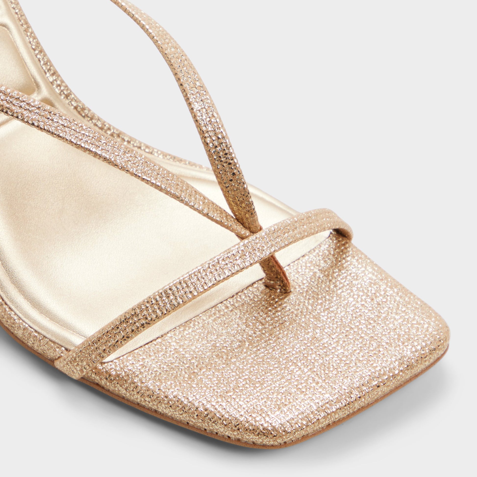 Close-up of the Gold Riva Slingback heeled sandal
