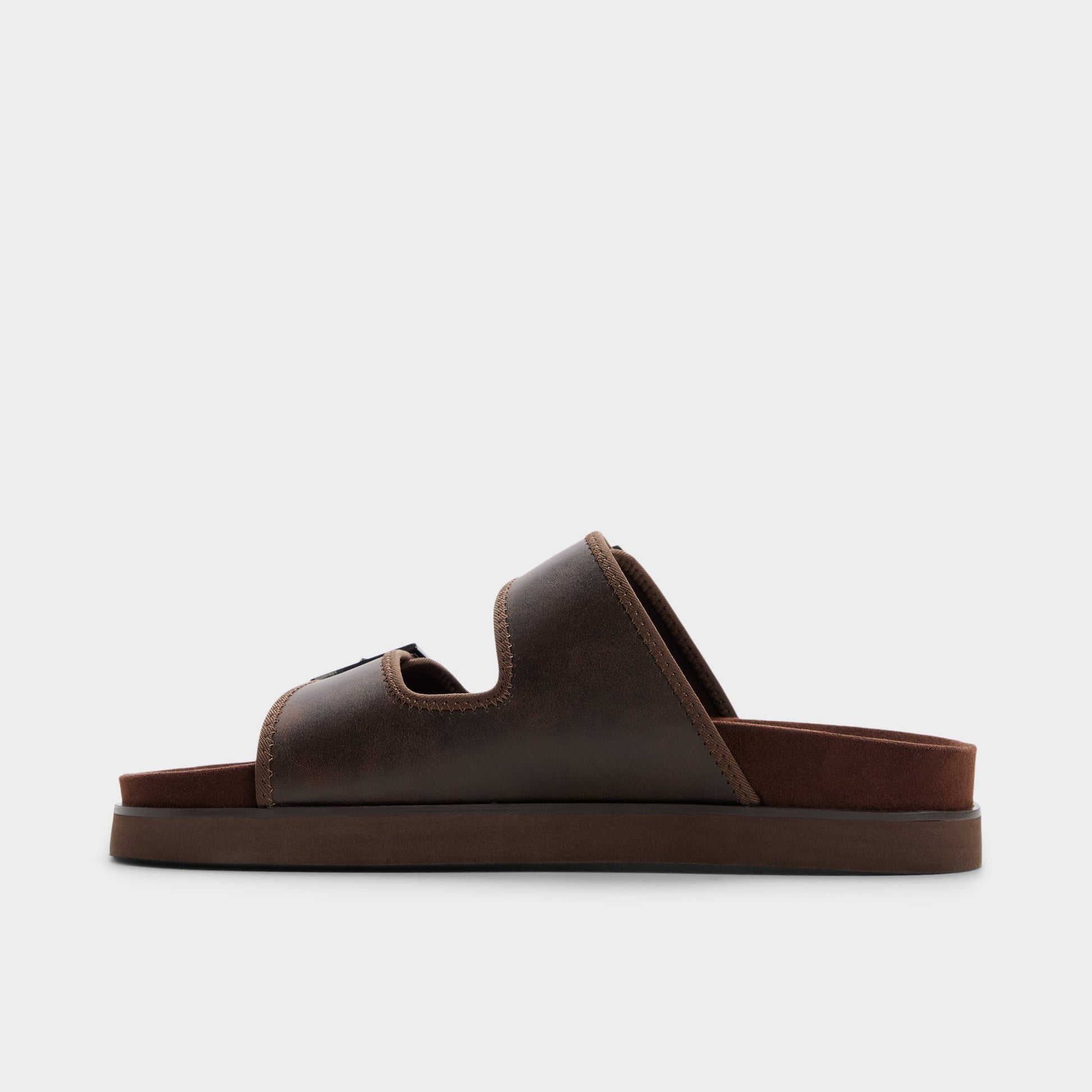 Side view of Dark brown Sunnyside Slide sandal