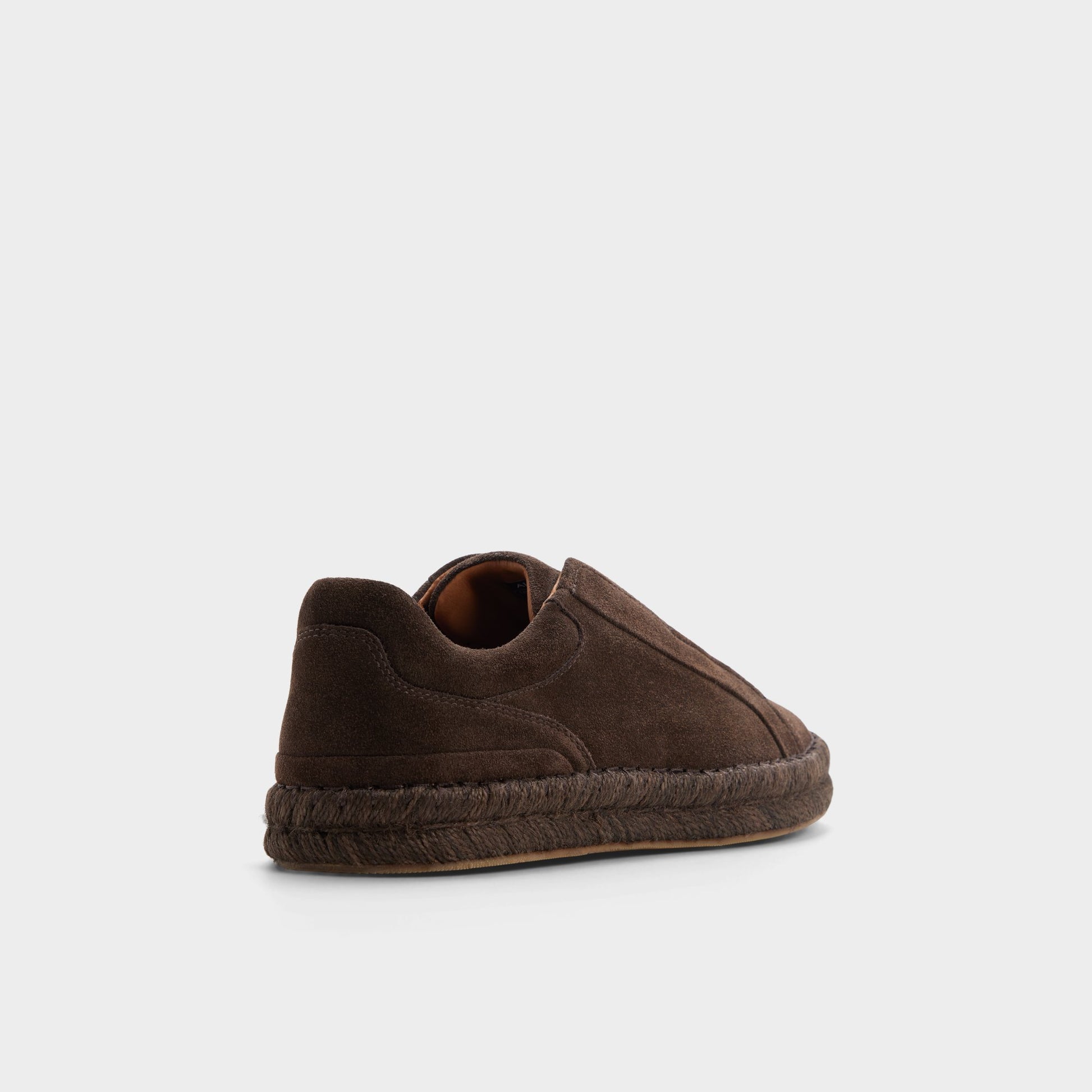 Three-quarter angle of Dark brown Barkley Slip-on's back side