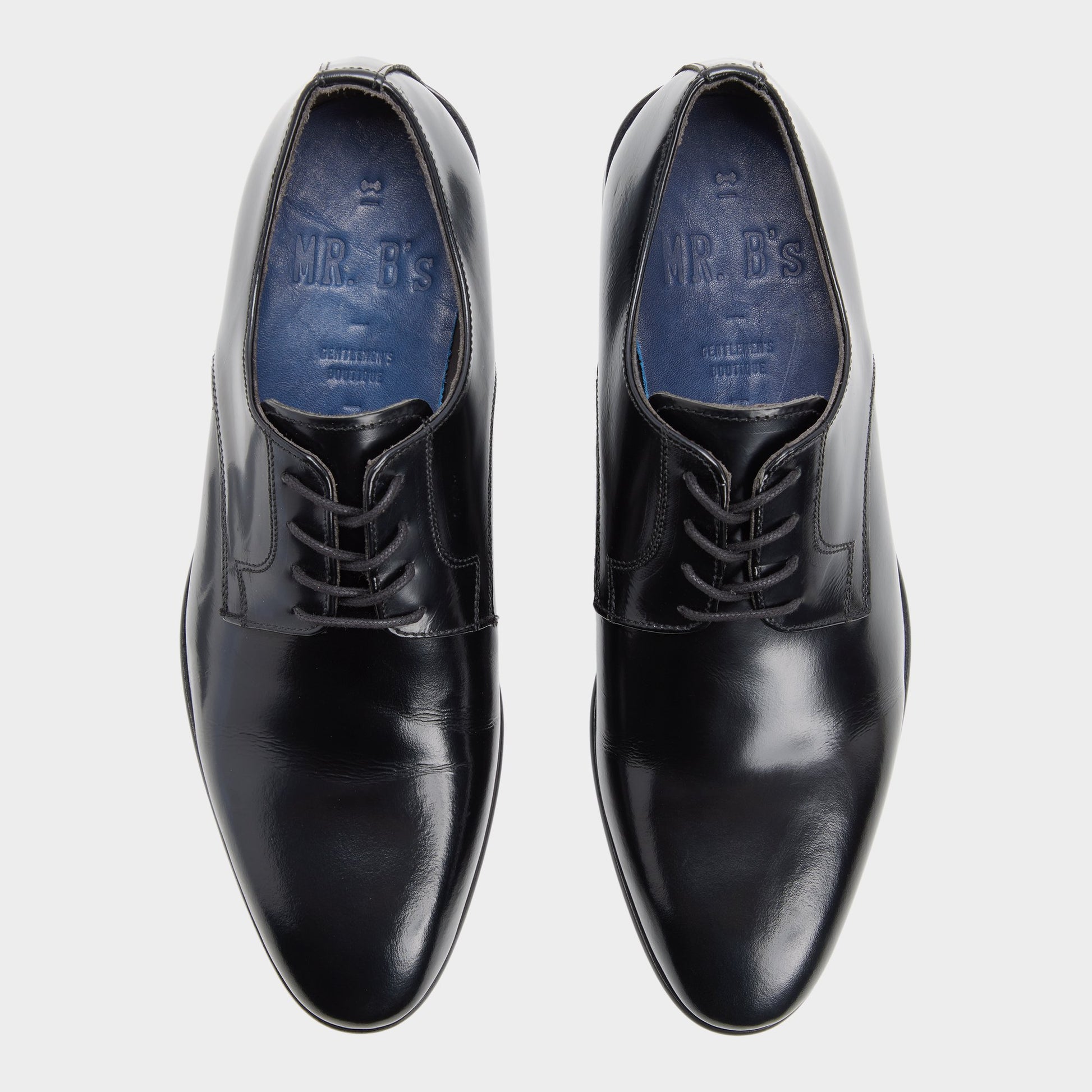 Vue de dessus de la Noir Harald Chaussure derby