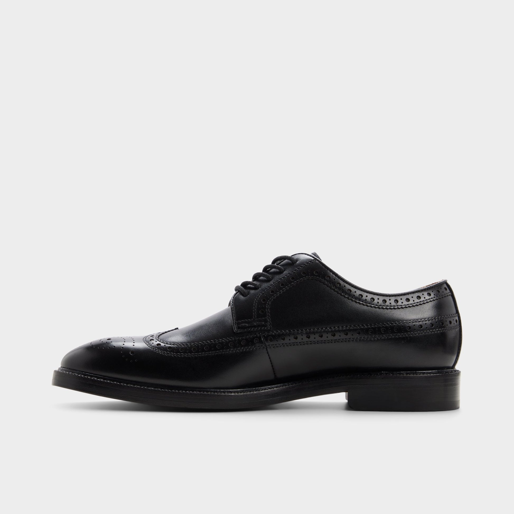 Side view of Black Ricio Brogue lace-up shoe