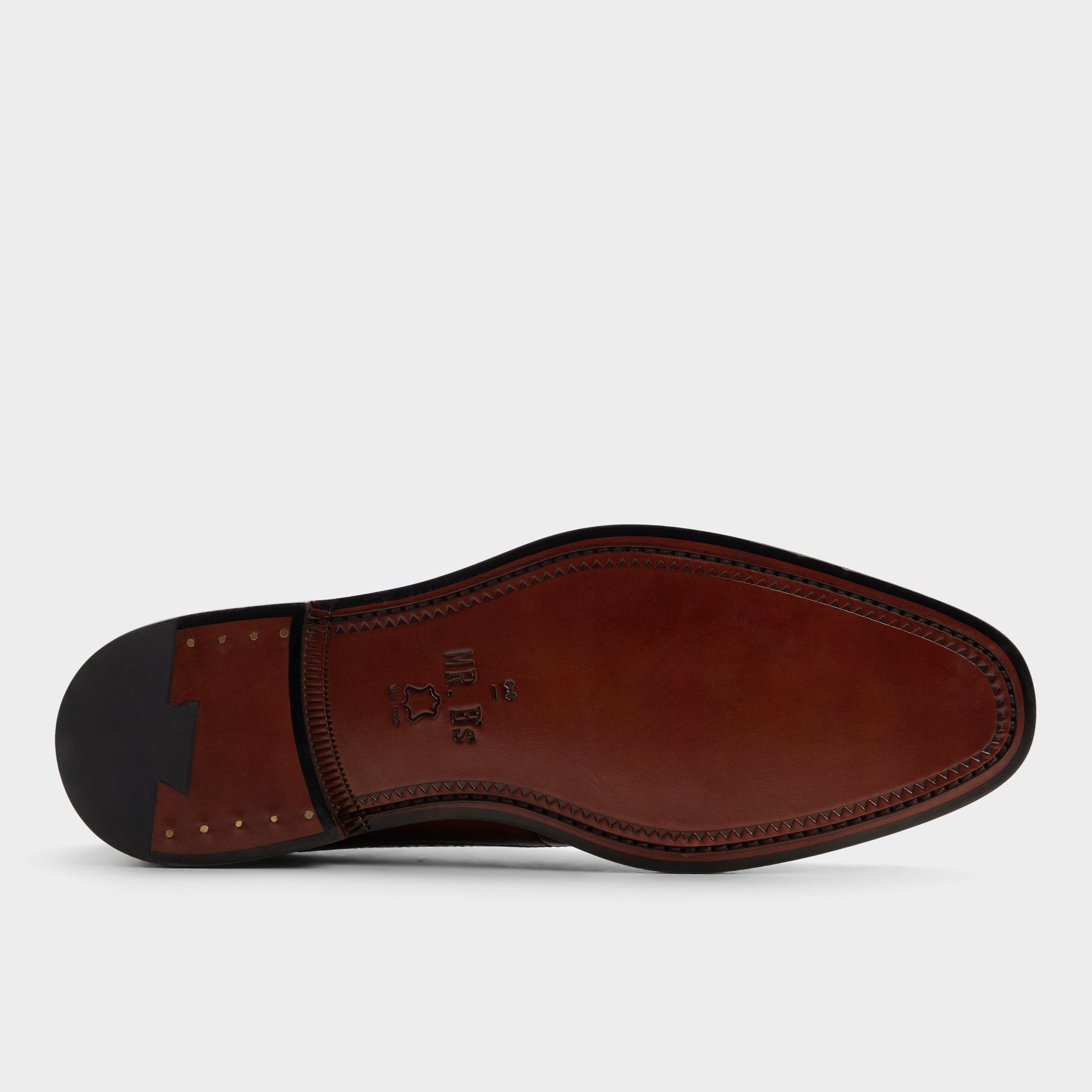 View of Cognac Ricio Brogue lace-up shoe's sole