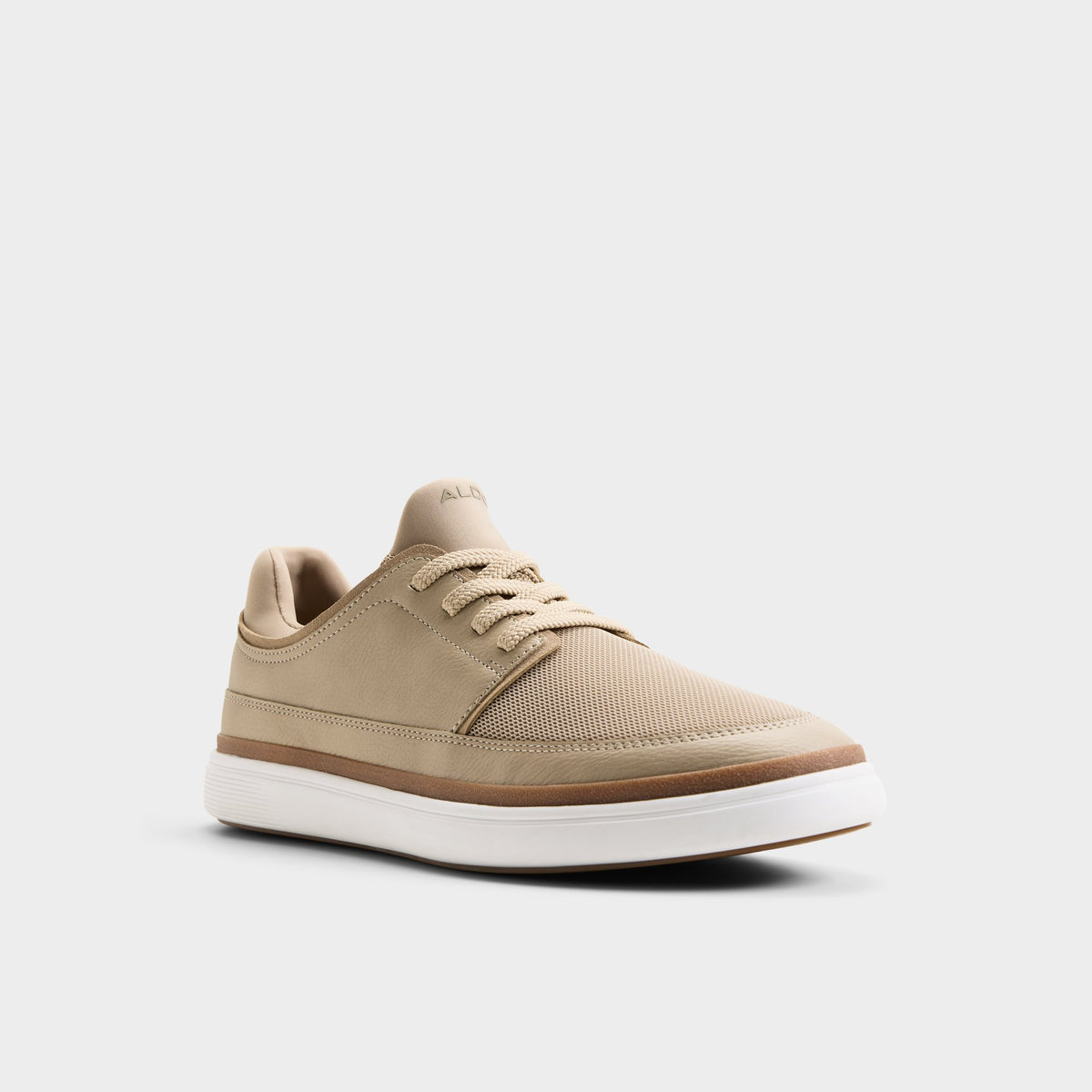 Three-quarter angle of Beige Kurtis Low top sneaker's front side