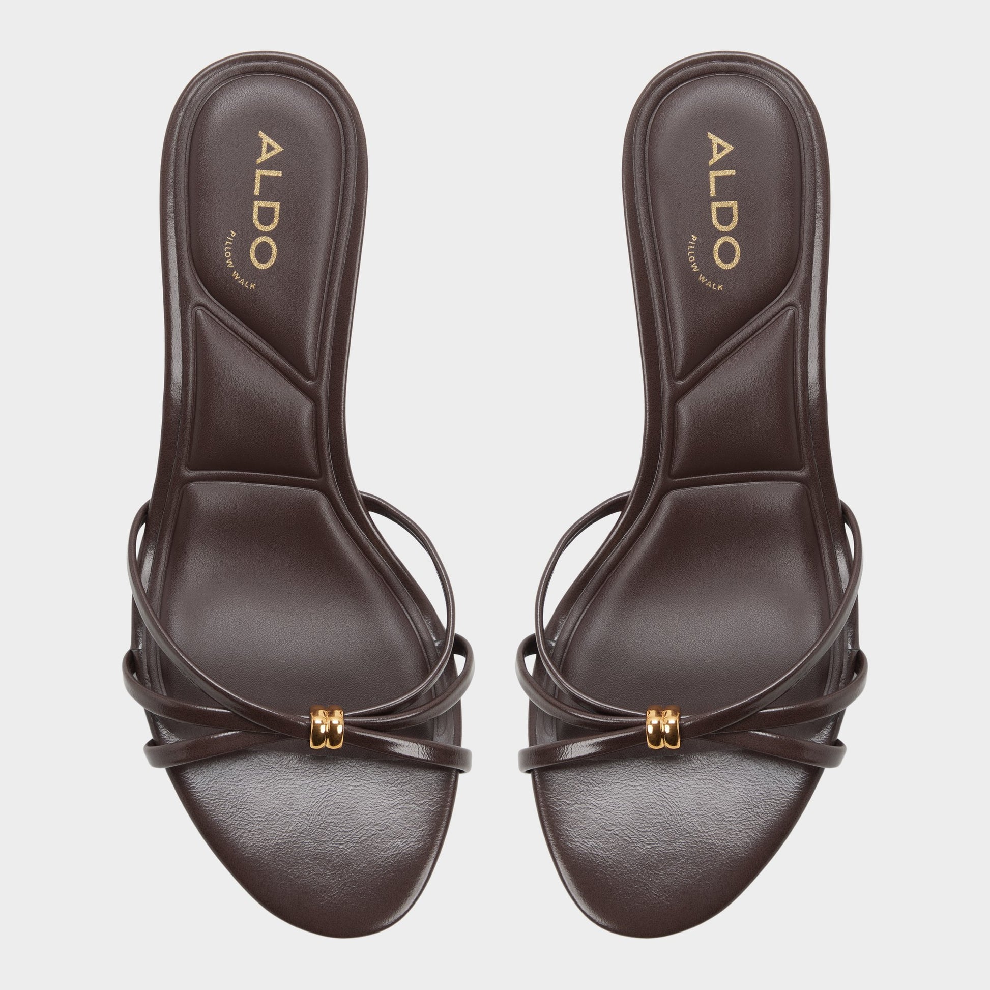 Top-down view of the Dark brown Madalyn Heeled mule