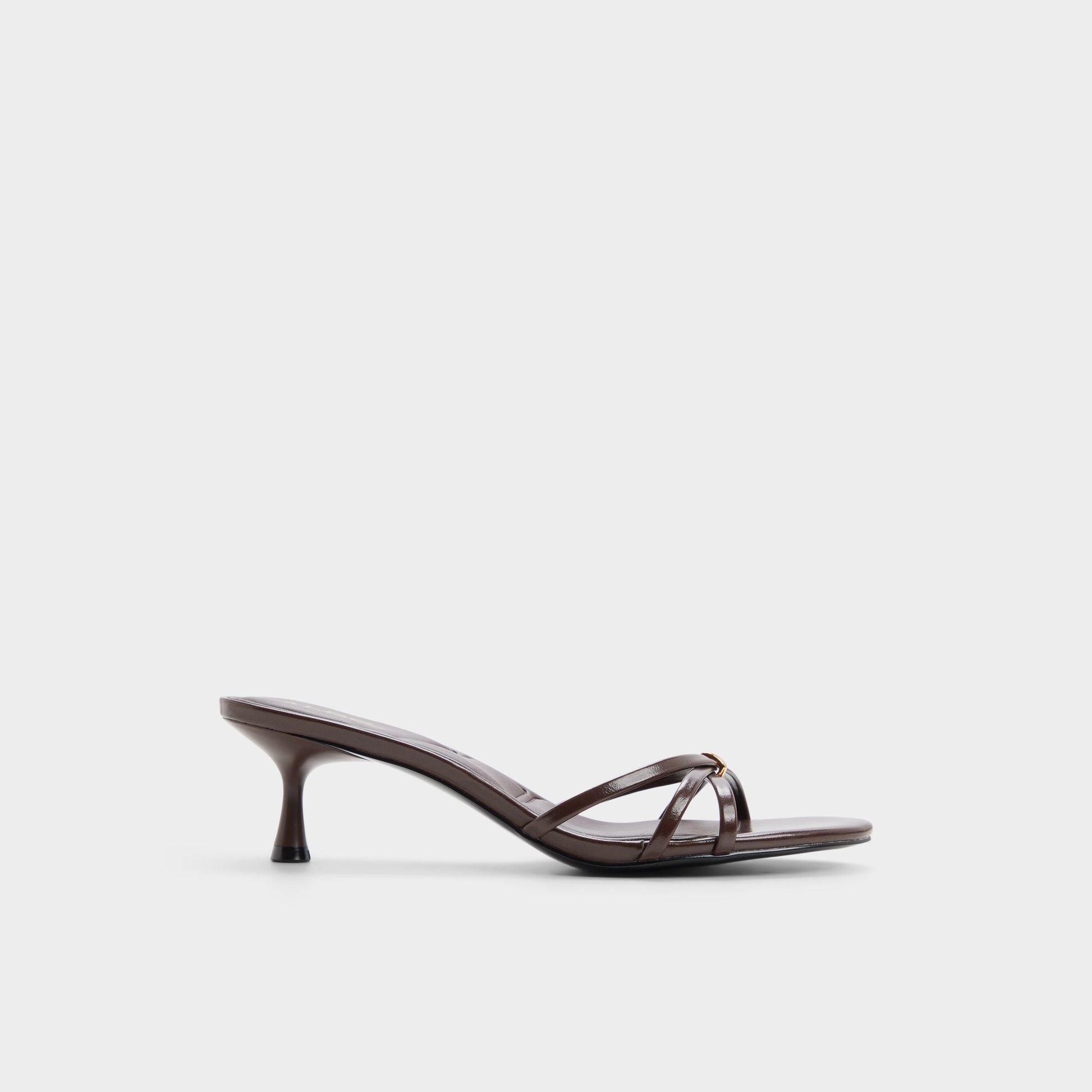 Main View of Dark brown Madalyn Heeled mule for Womens