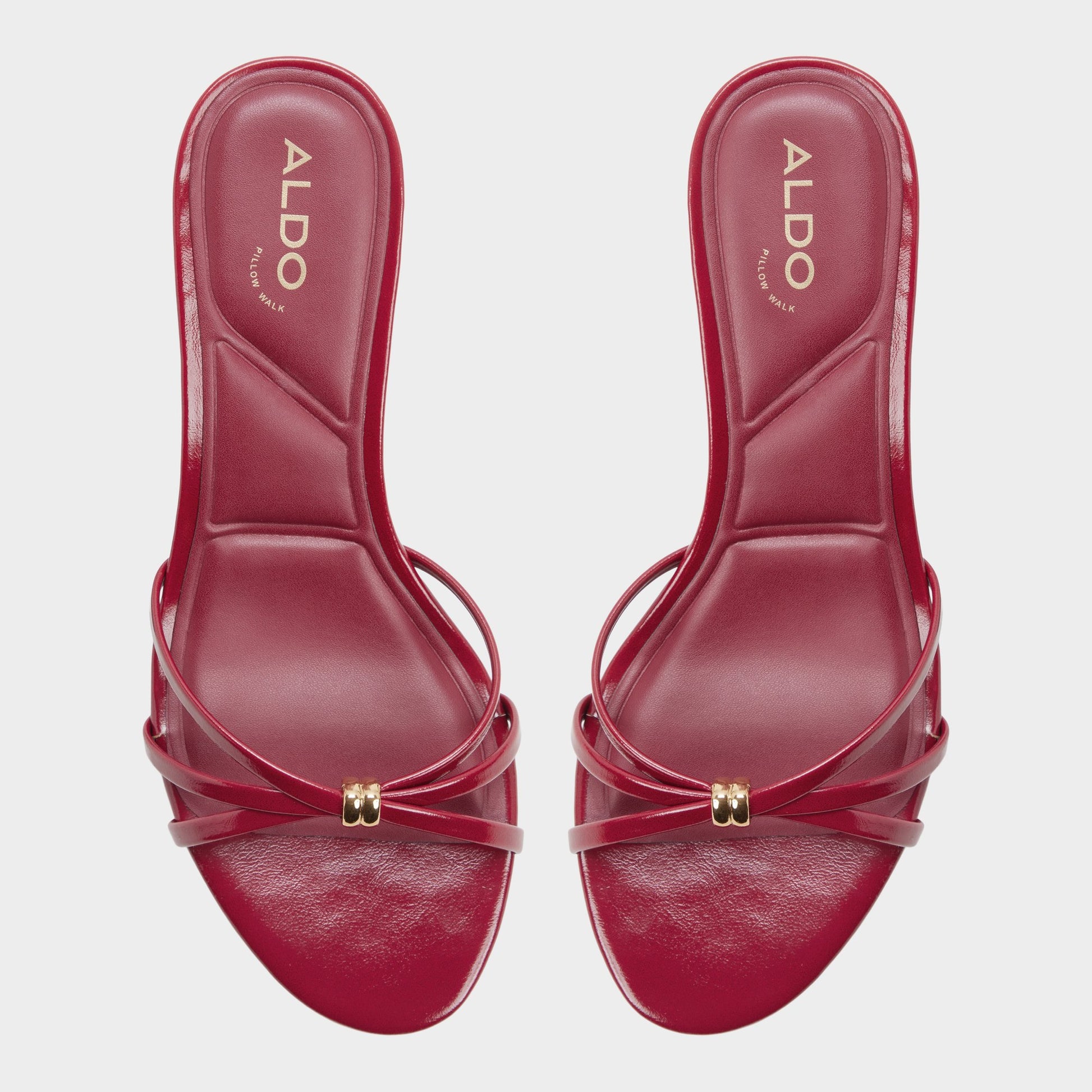 Top-down view of the Dark red Madalyn Heeled mule