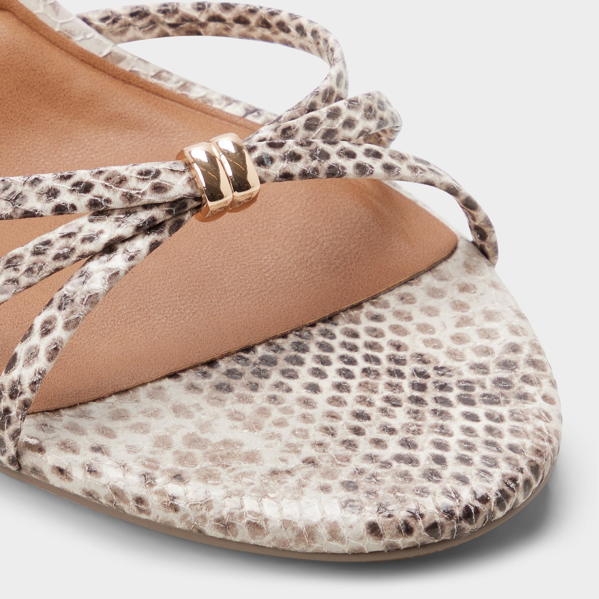 Close-up of the Grey multi Madalyn Heeled mule