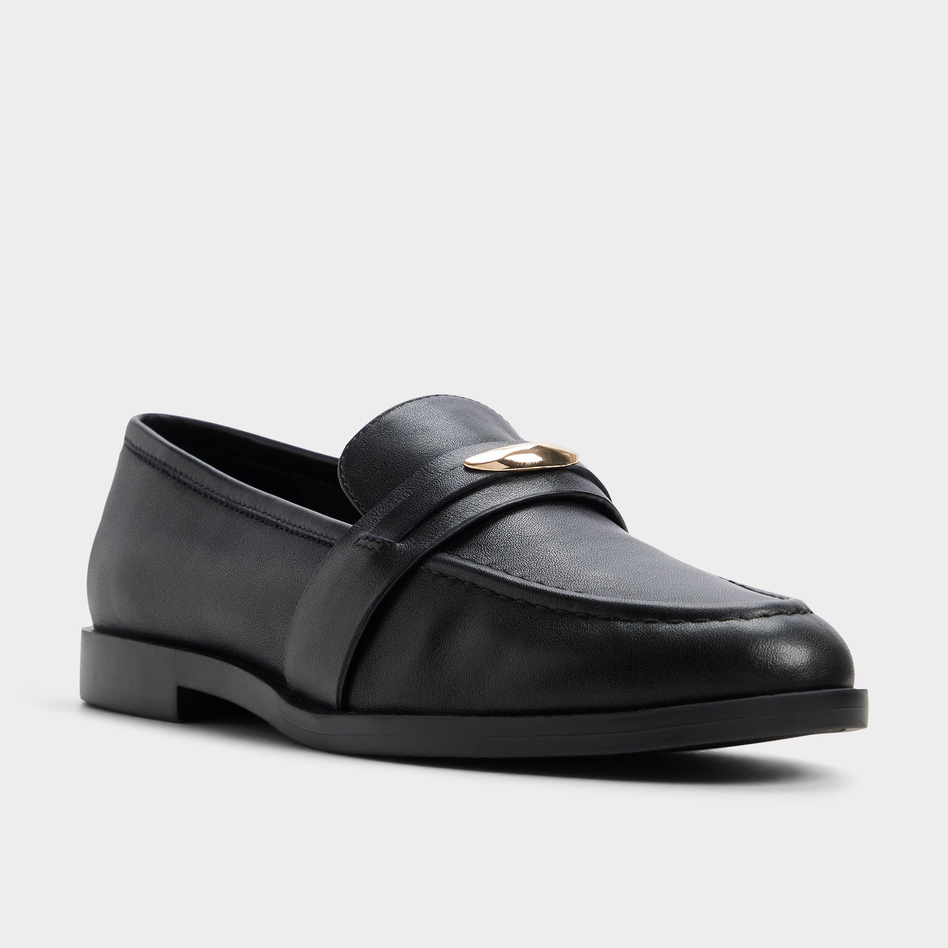 Three-quarter angle of Black Ellya Loafer's back side