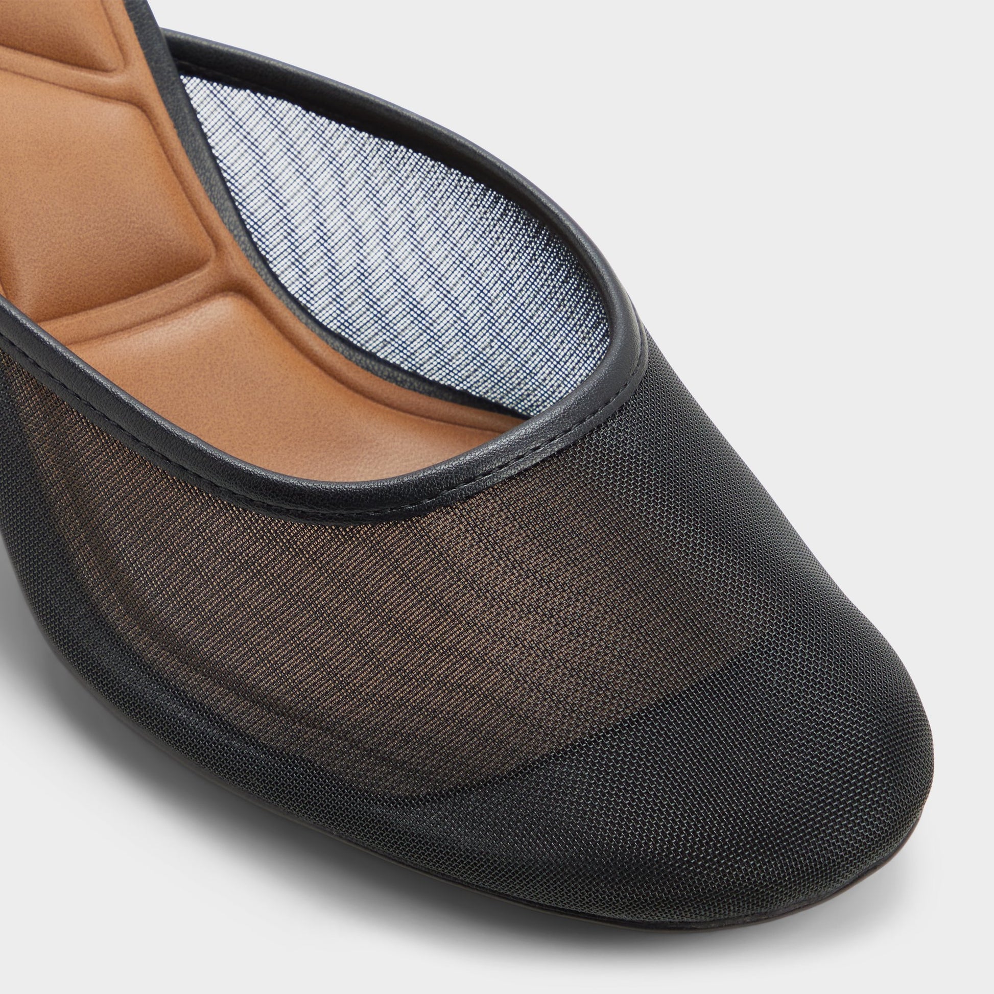 Close-up of the Black Cristelle Heeled mule