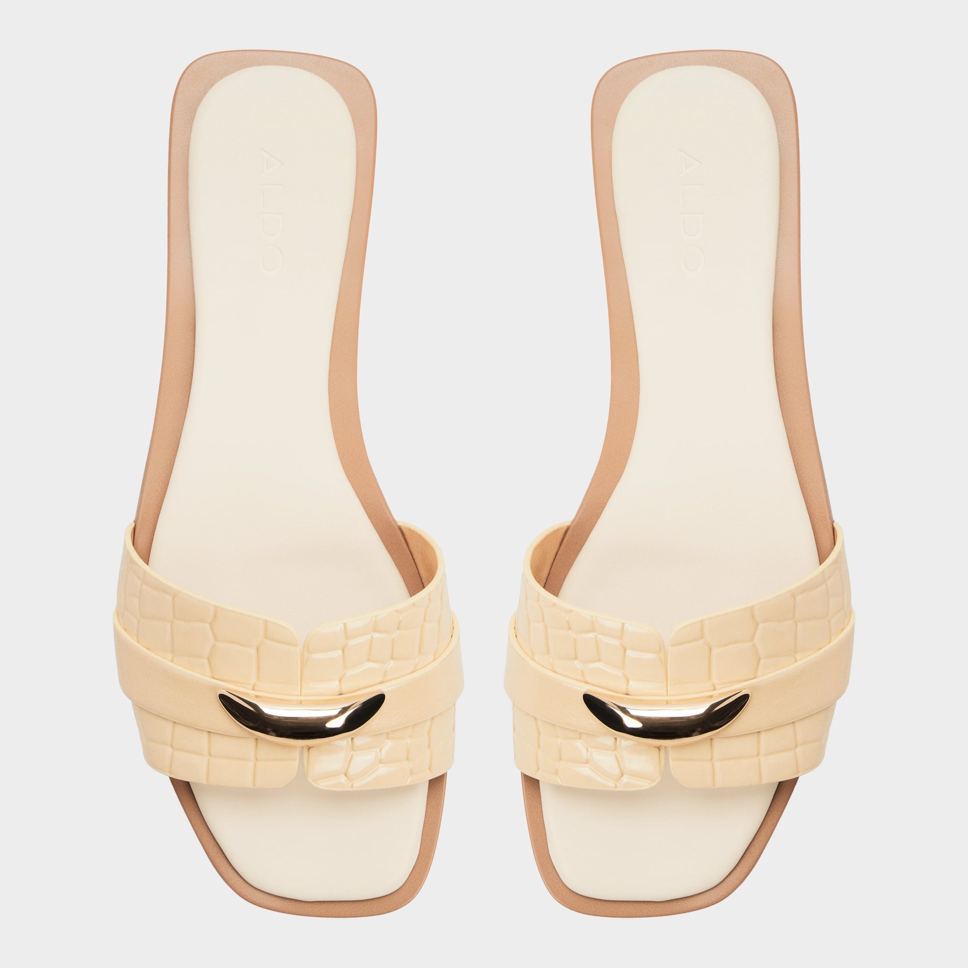 Top-down view of the Light yellow Briela Slide sandal