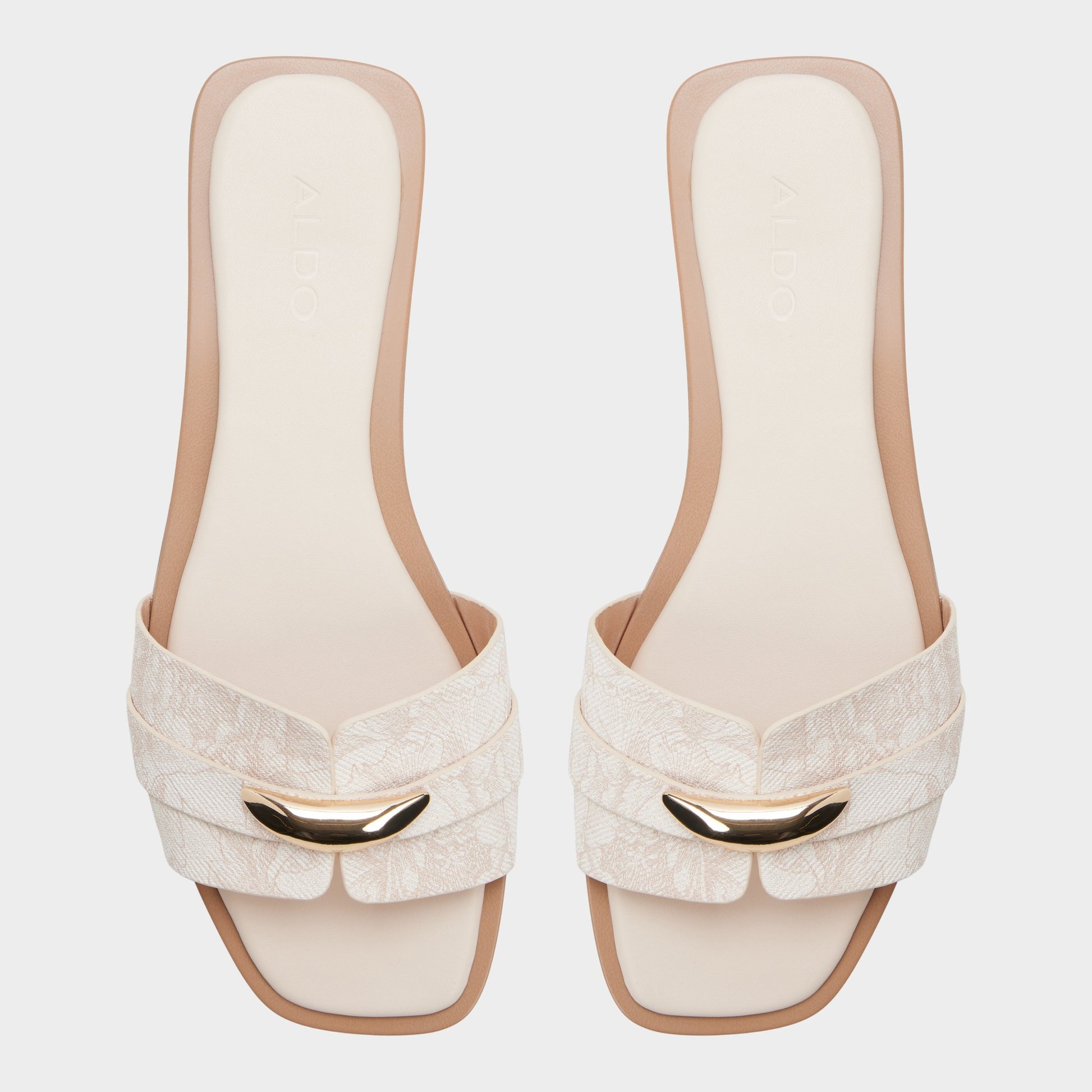 Top-down view of the Open pink Briela Slide sandal