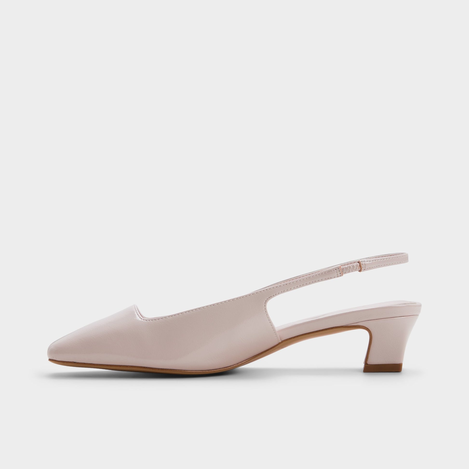 Side view of Light pink Harretta Slingback heel