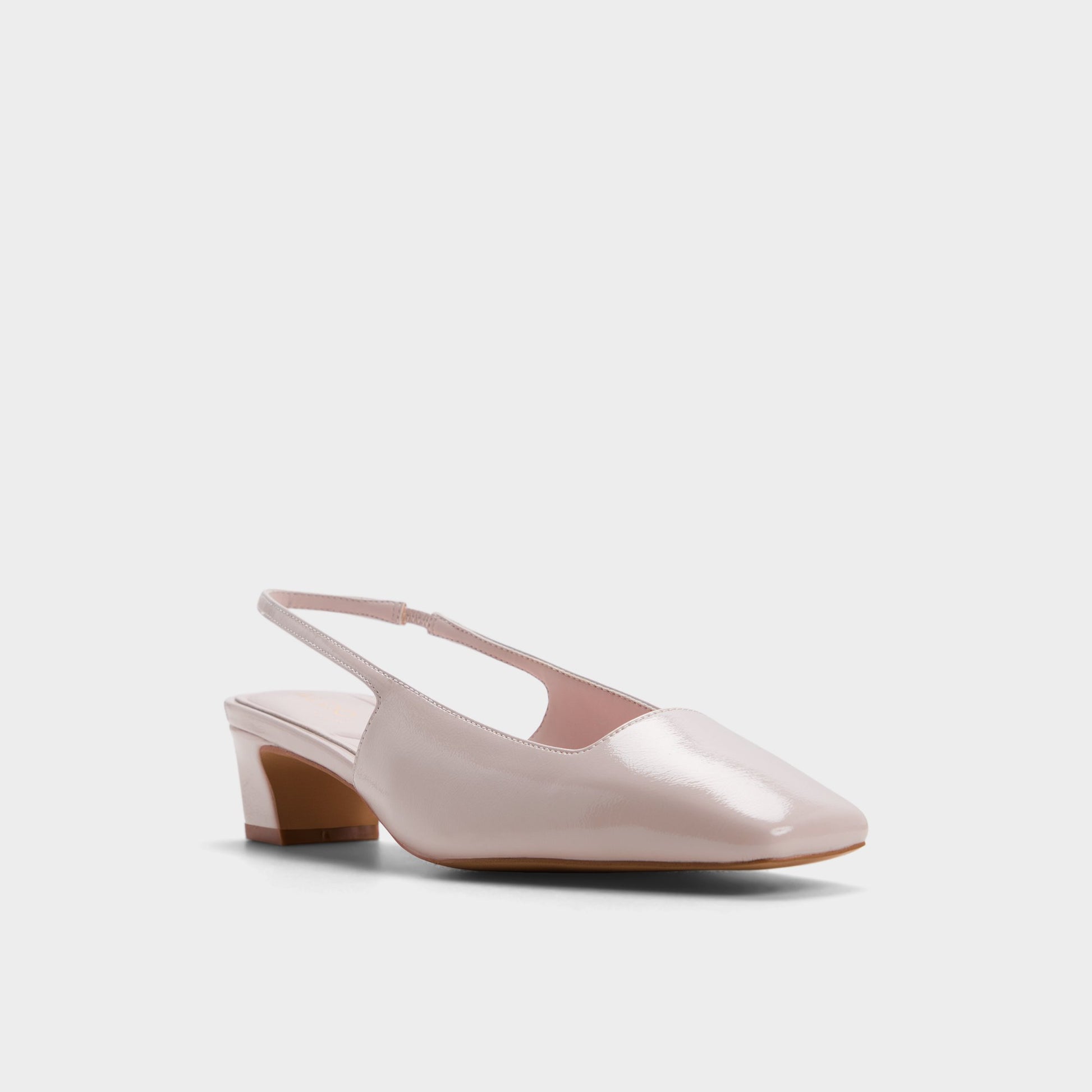 Three-quarter angle of Light pink Harretta Slingback heel's front side