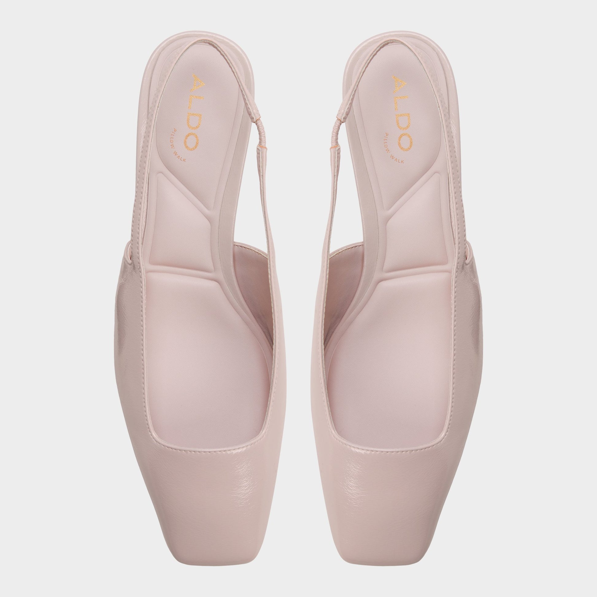 Top-down view of the Light pink Harretta Slingback heel