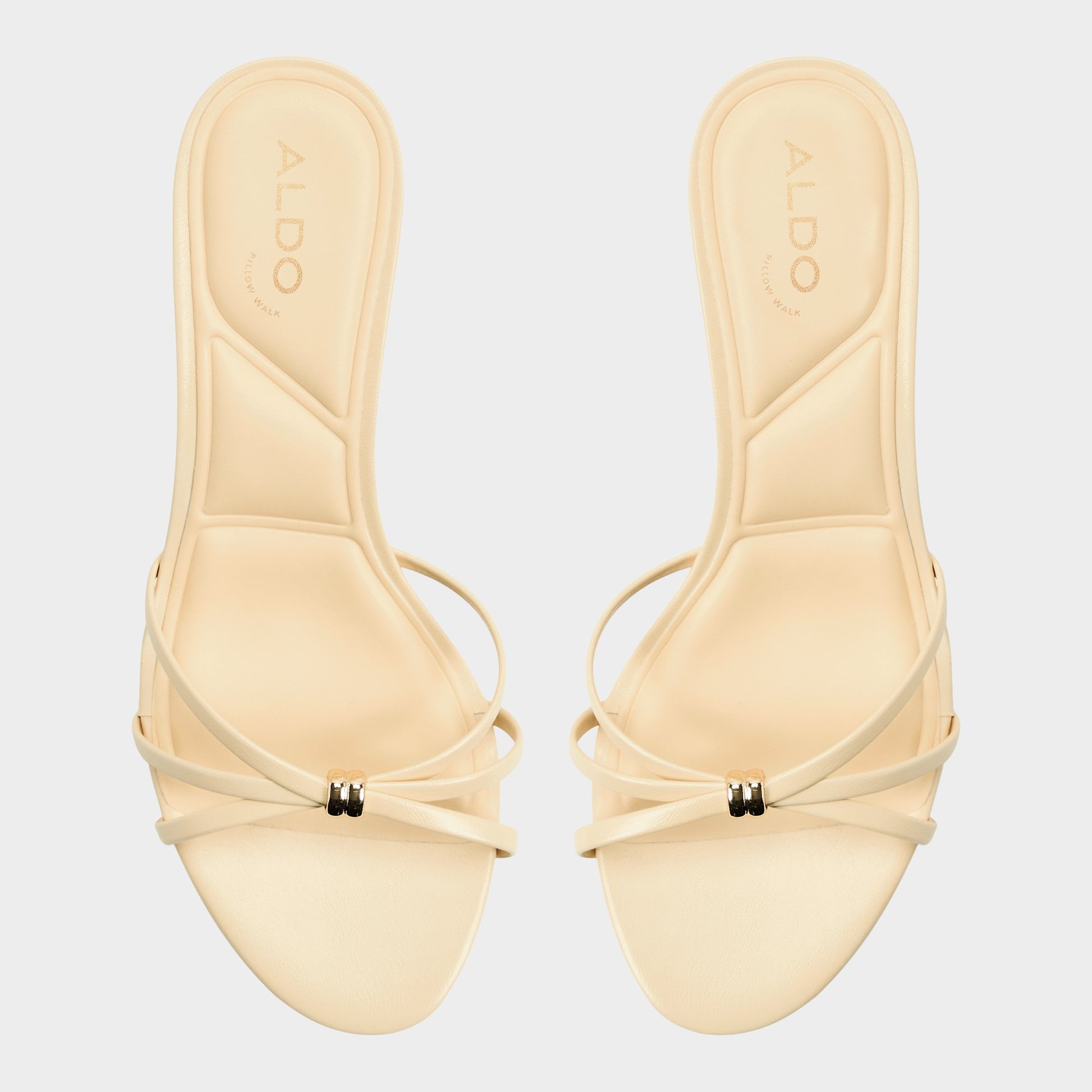 Top-down view of the Light yellow Madalyn Heeled mule