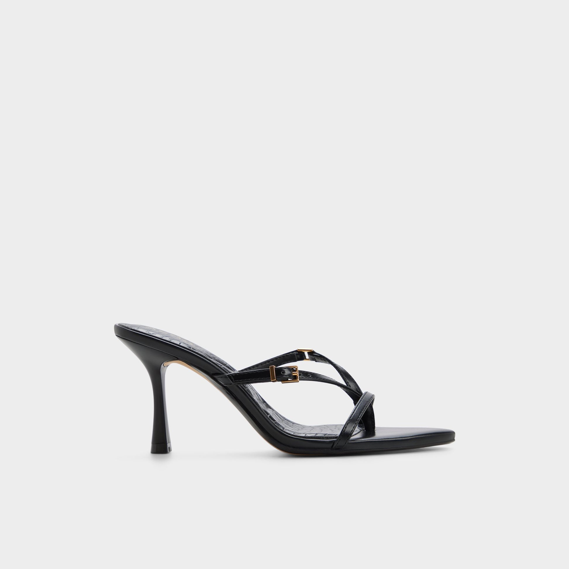 Main View of Black Broney Strappy heeled sandal for Womens