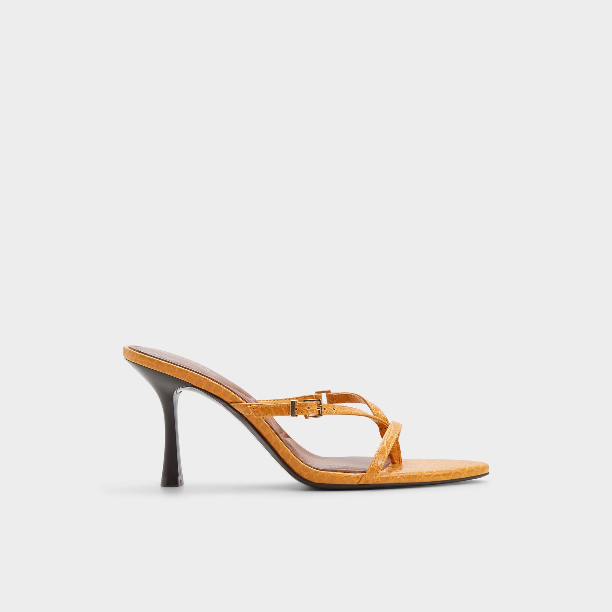Main View of Dark yellow Broney Strappy heeled sandal for Womens