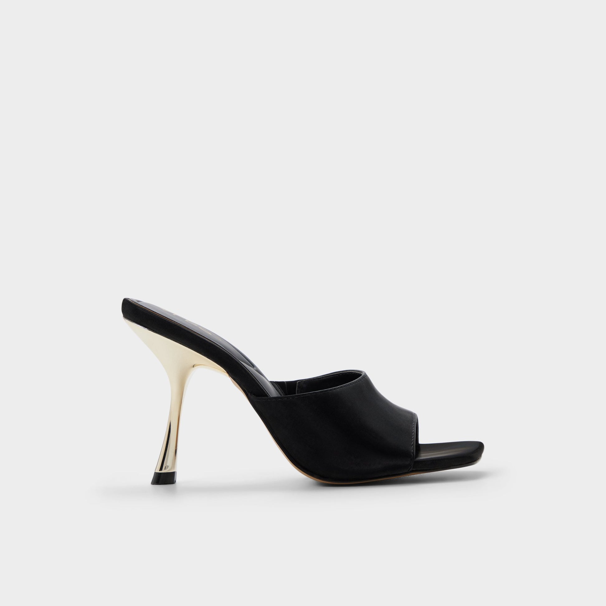 Main View of Black Comacan Heeled mule for Womens