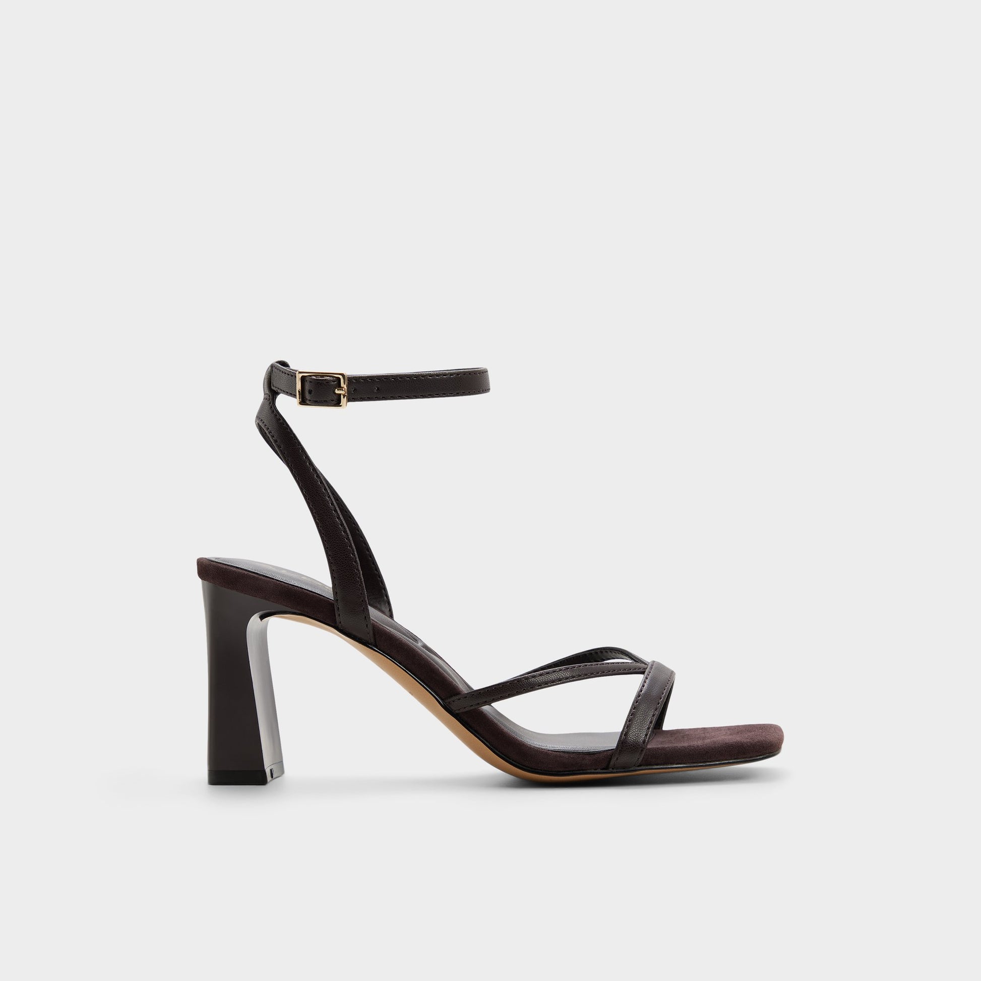 Main View of Dark brown Stellare Strappy heeled sandal for Womens