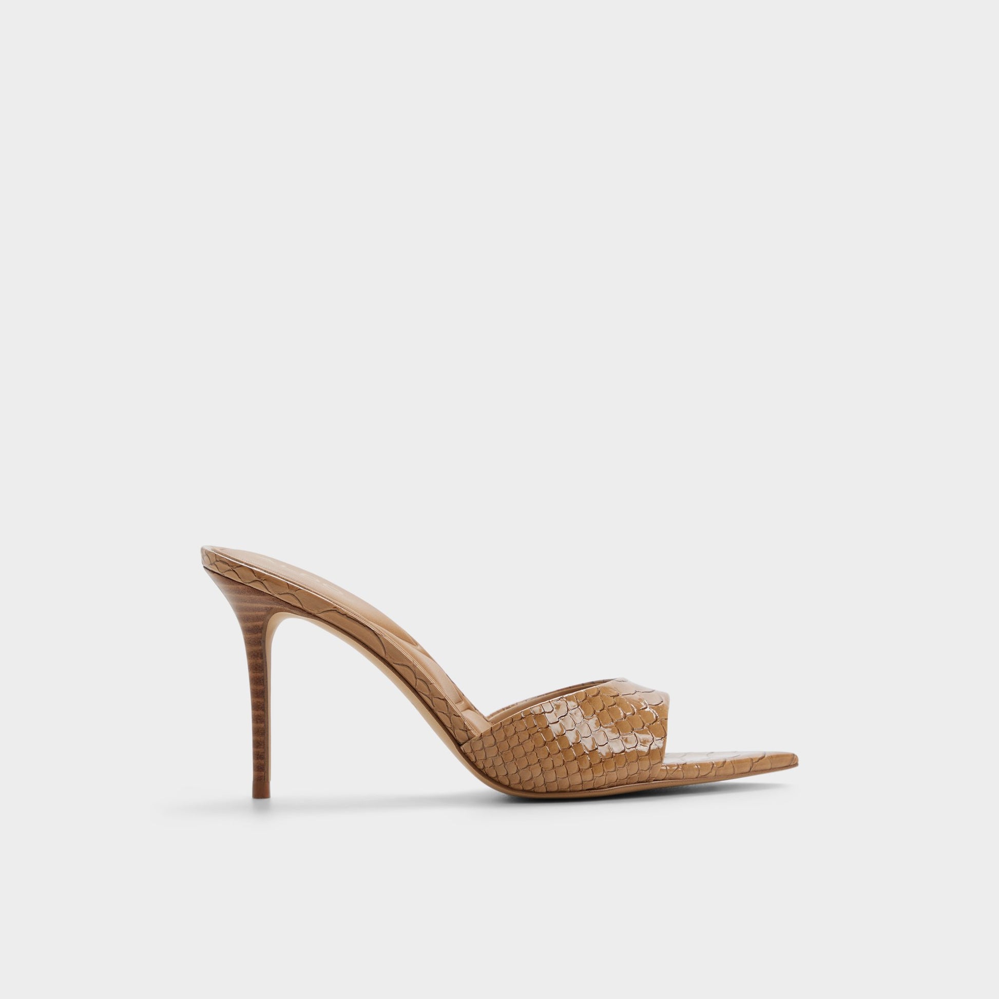 Main View of Medium brown Reanna Heeled mule for Womens