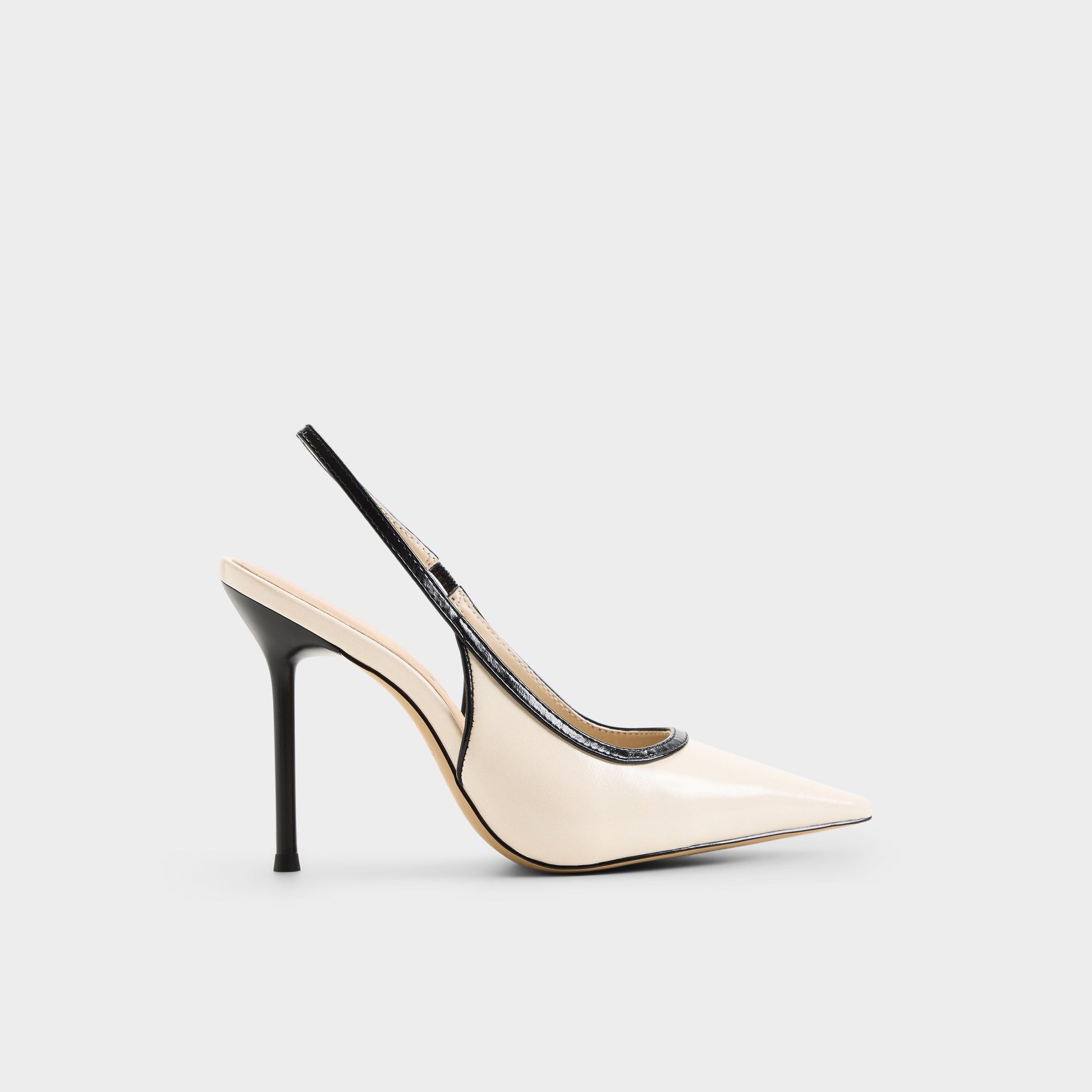 Main View of Beige combo Pearlescent Sling back high heel for Womens