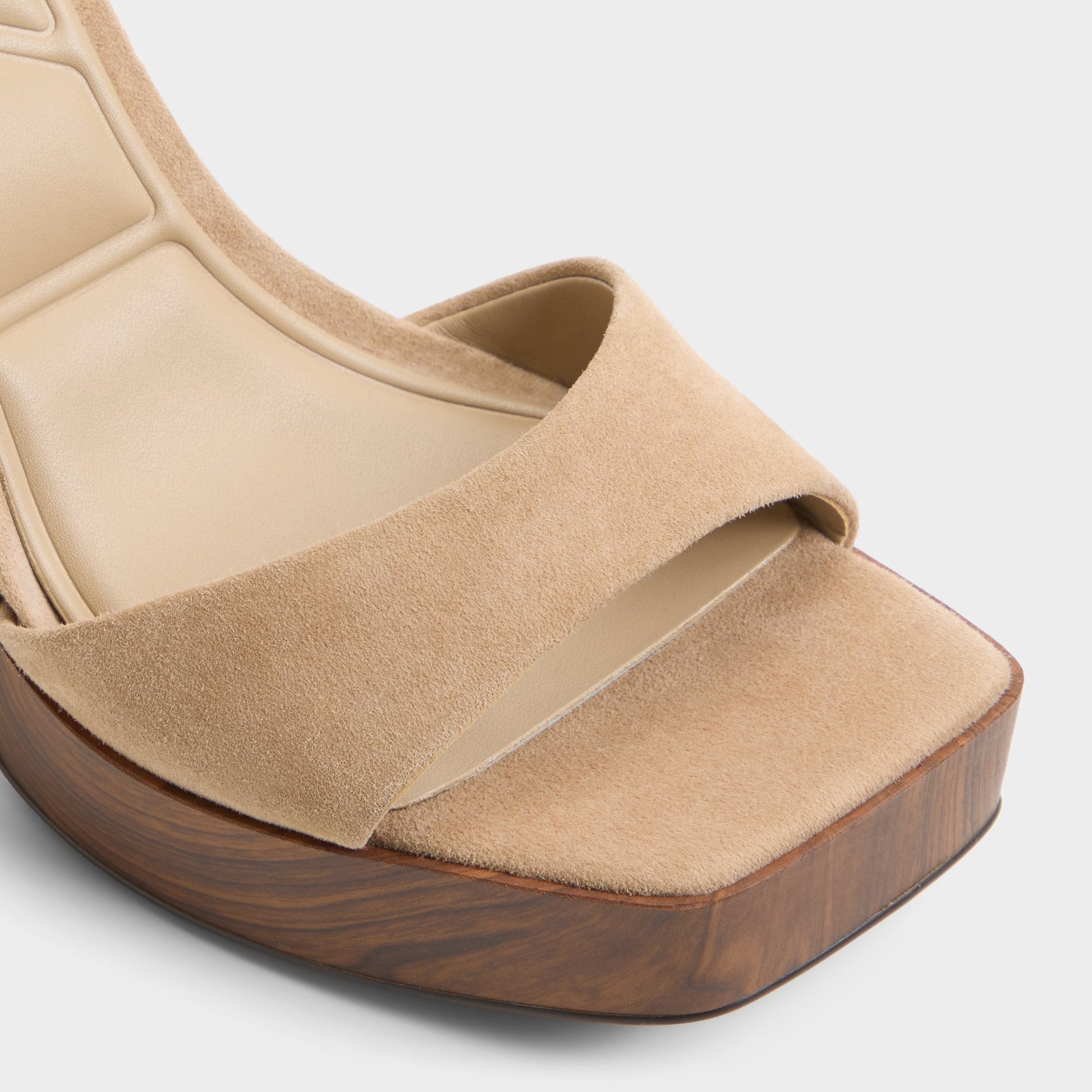 Close-up of the Taupe Lothon Strappy heeled sandal