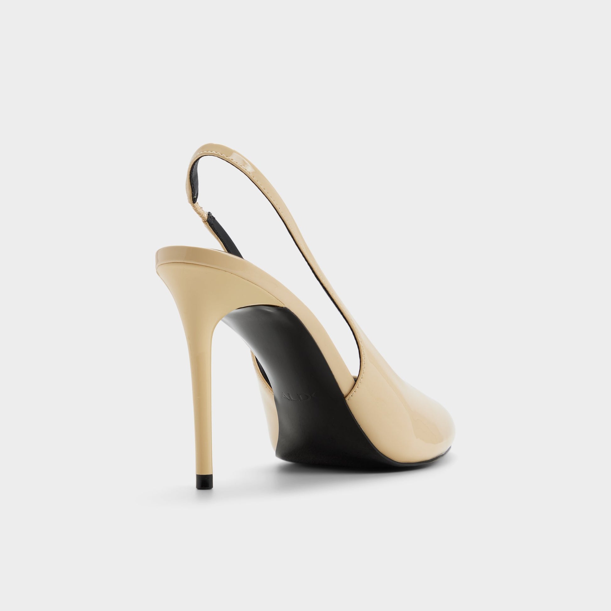 Three-quarter angle of Light yellow Annalore Slingback high heel's back side