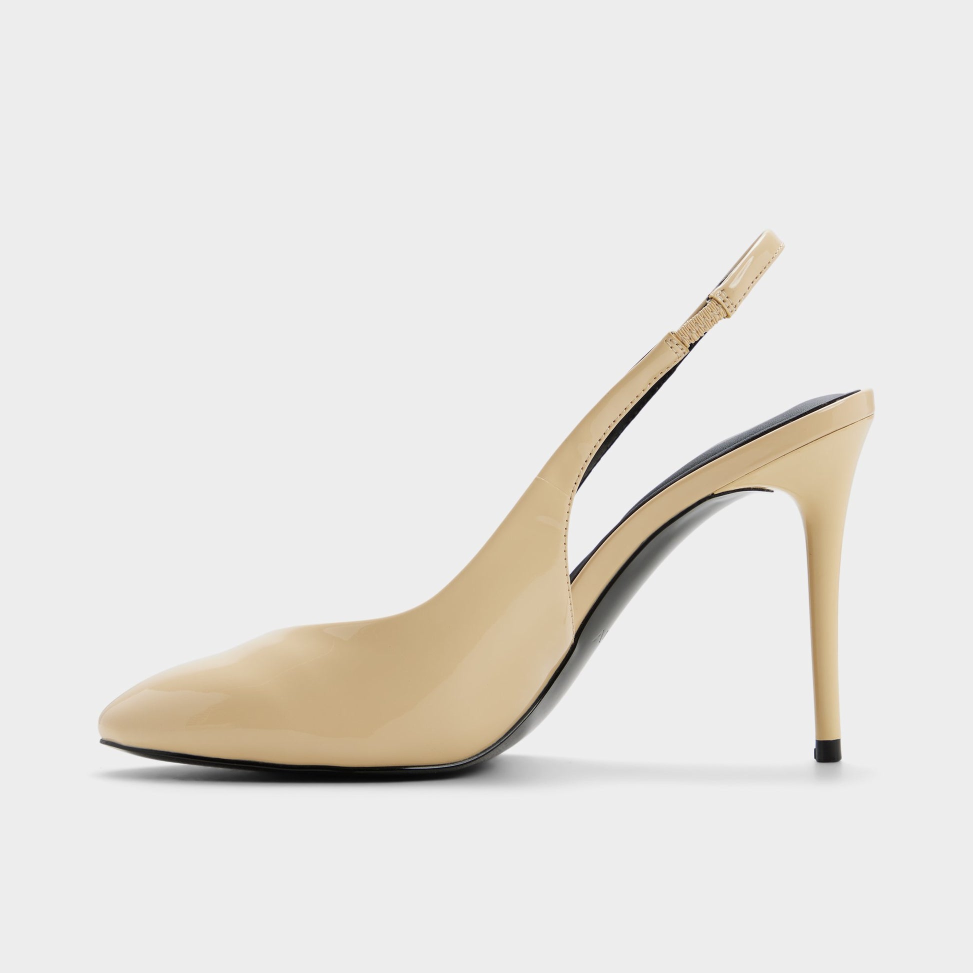 Side view of Light yellow Annalore Slingback high heel